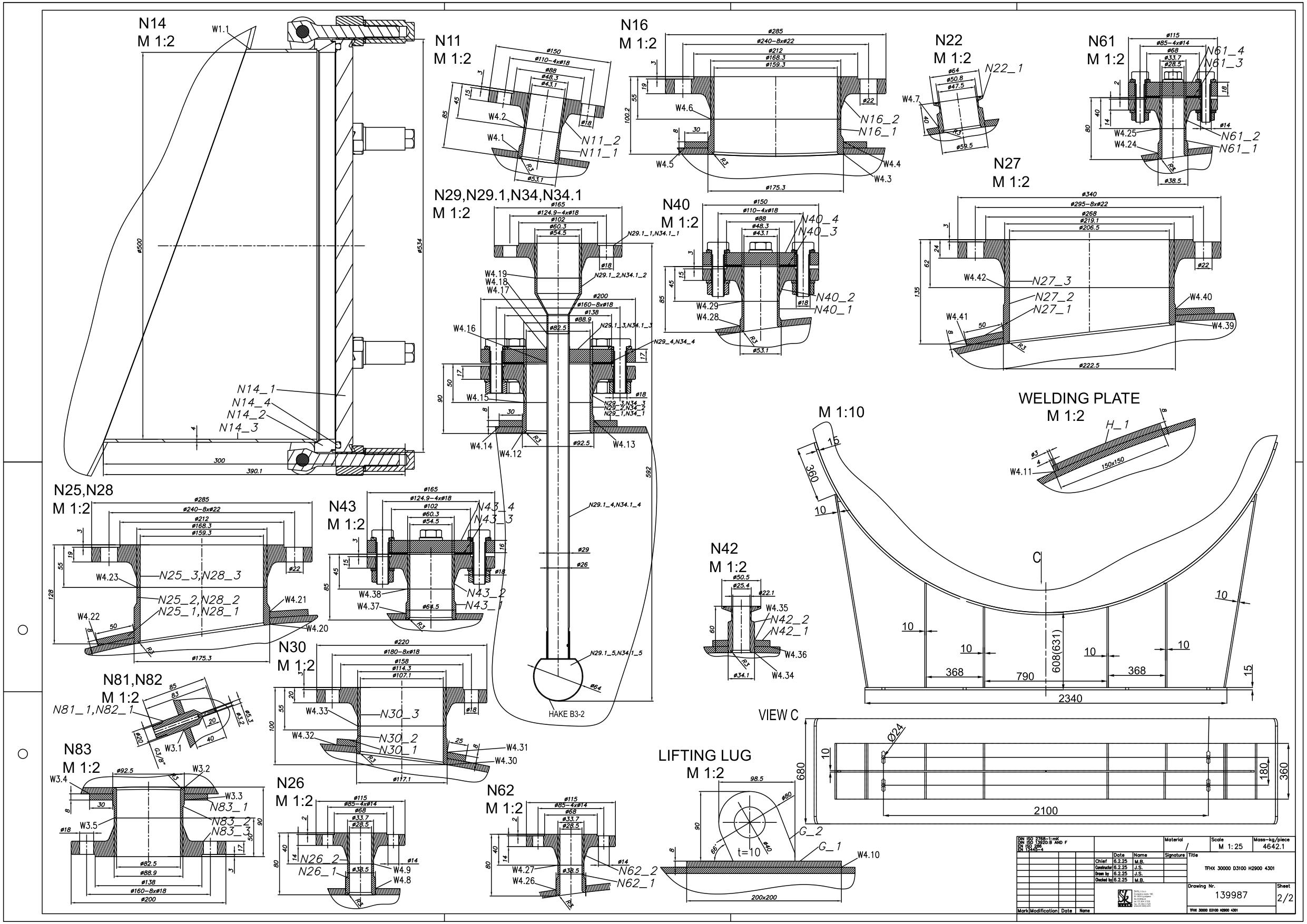 Horizontal vessel