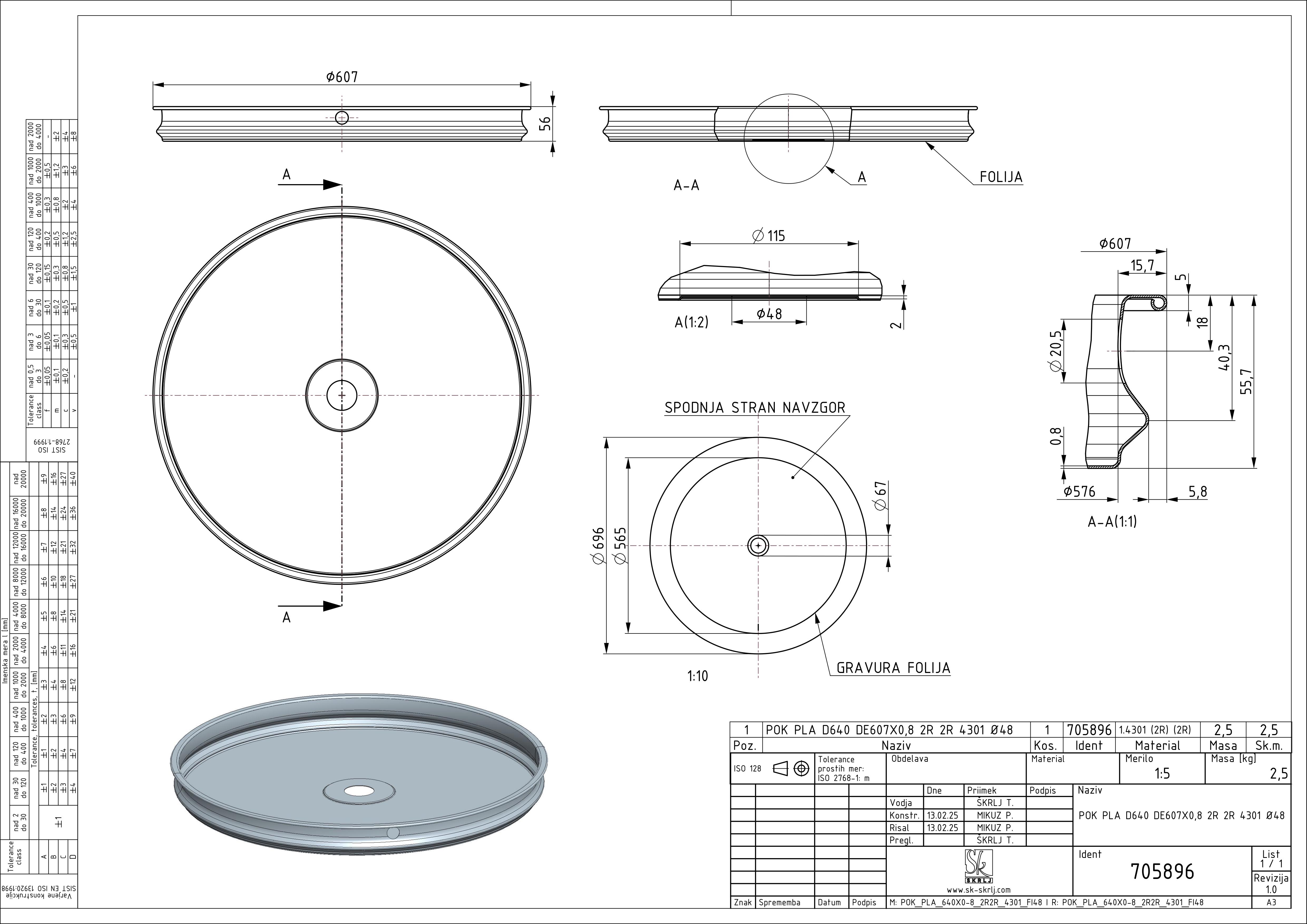 Shape: Floating lid