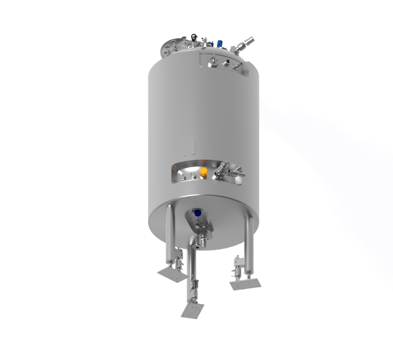 Vertical vessel with temperature control