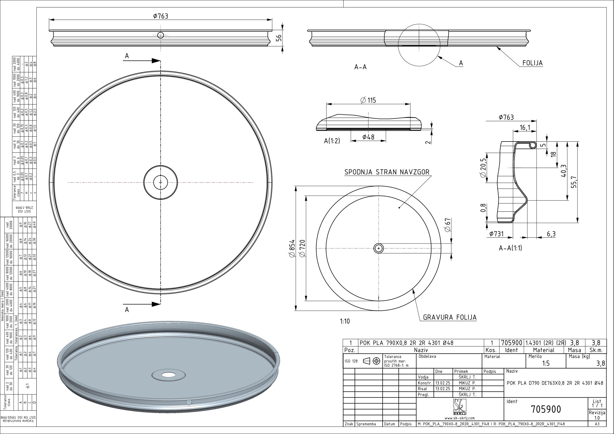 Shape: Floating lid