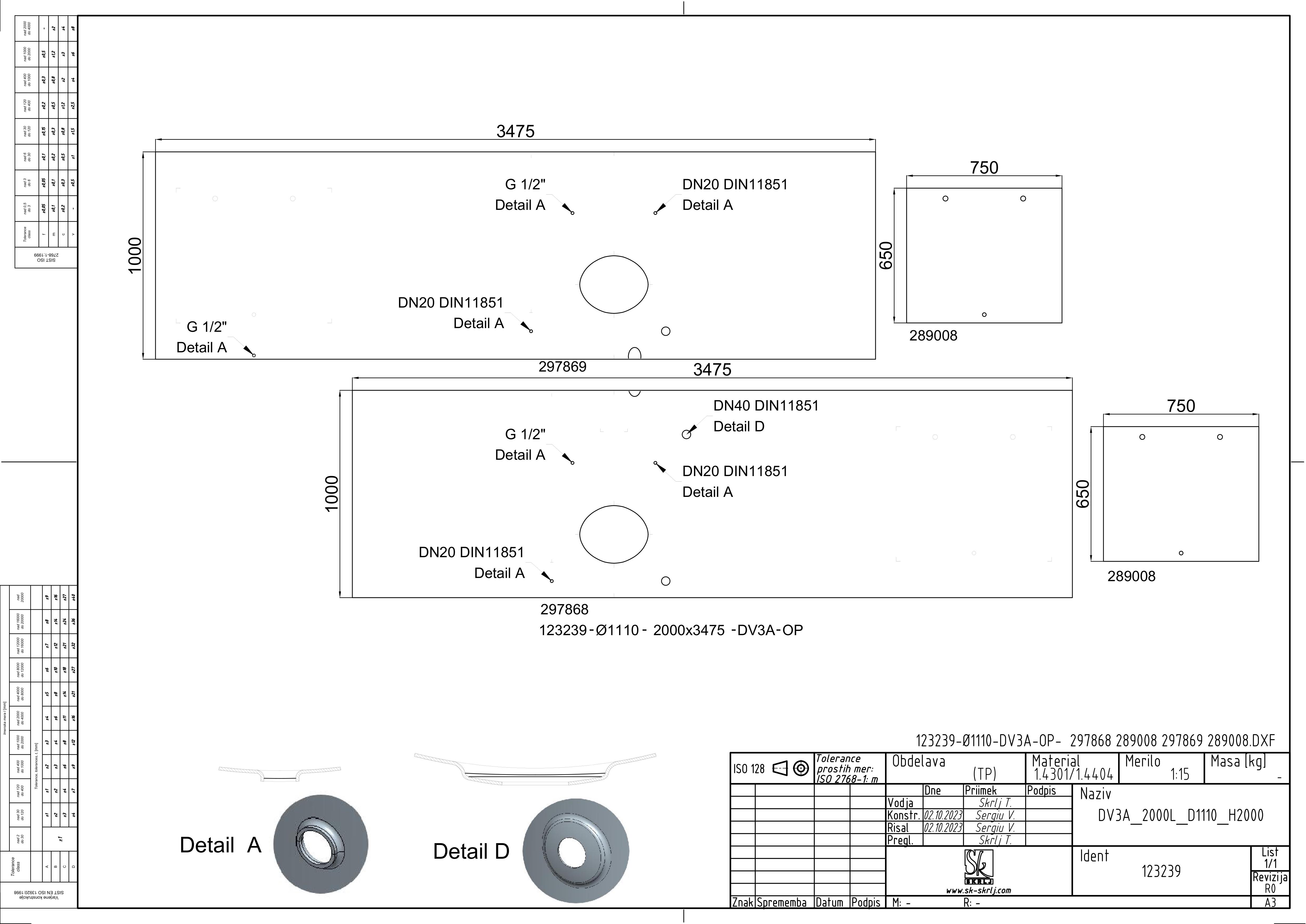 Storage tank with intermediate bottom and double jacket