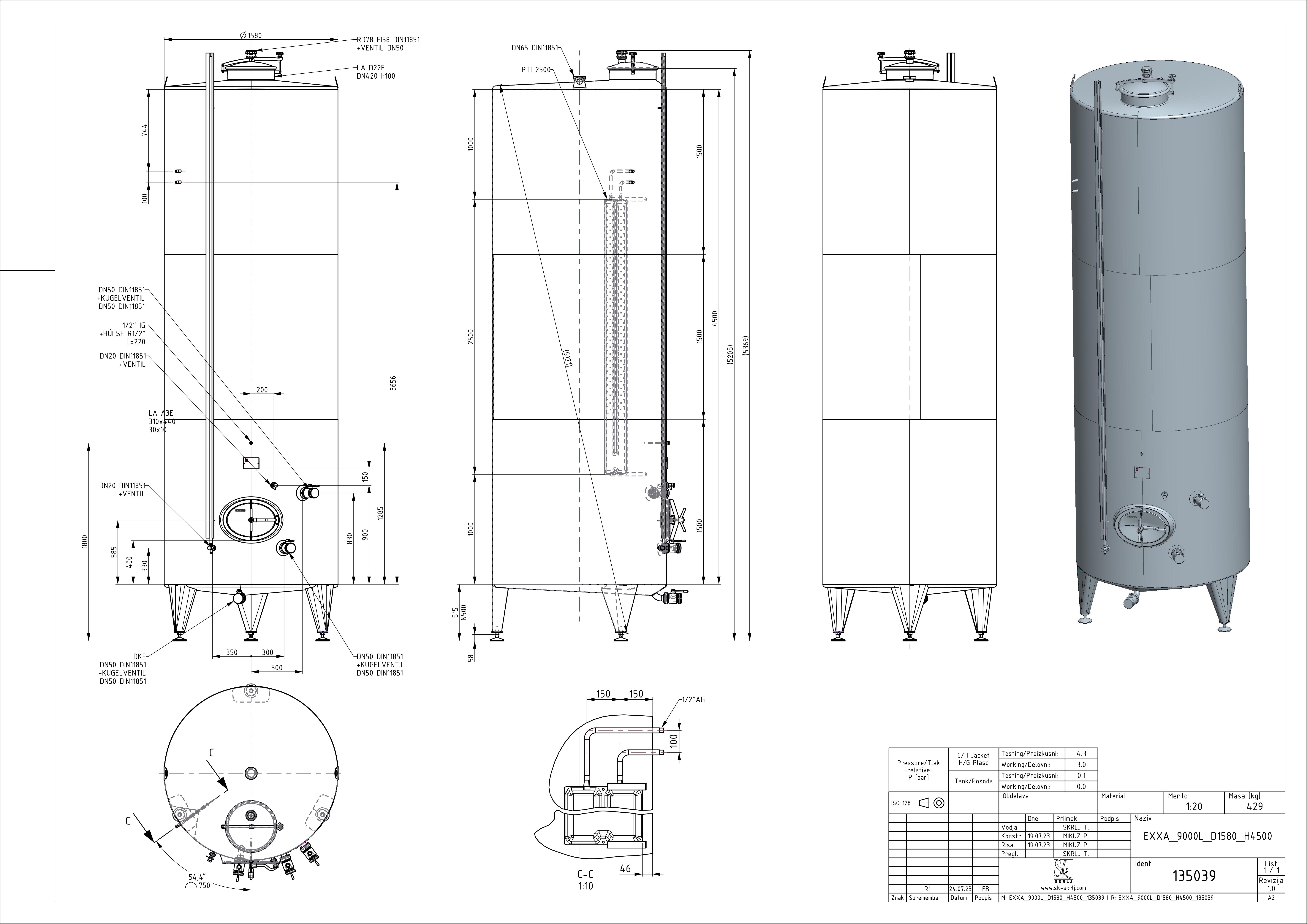 Classic storage tank