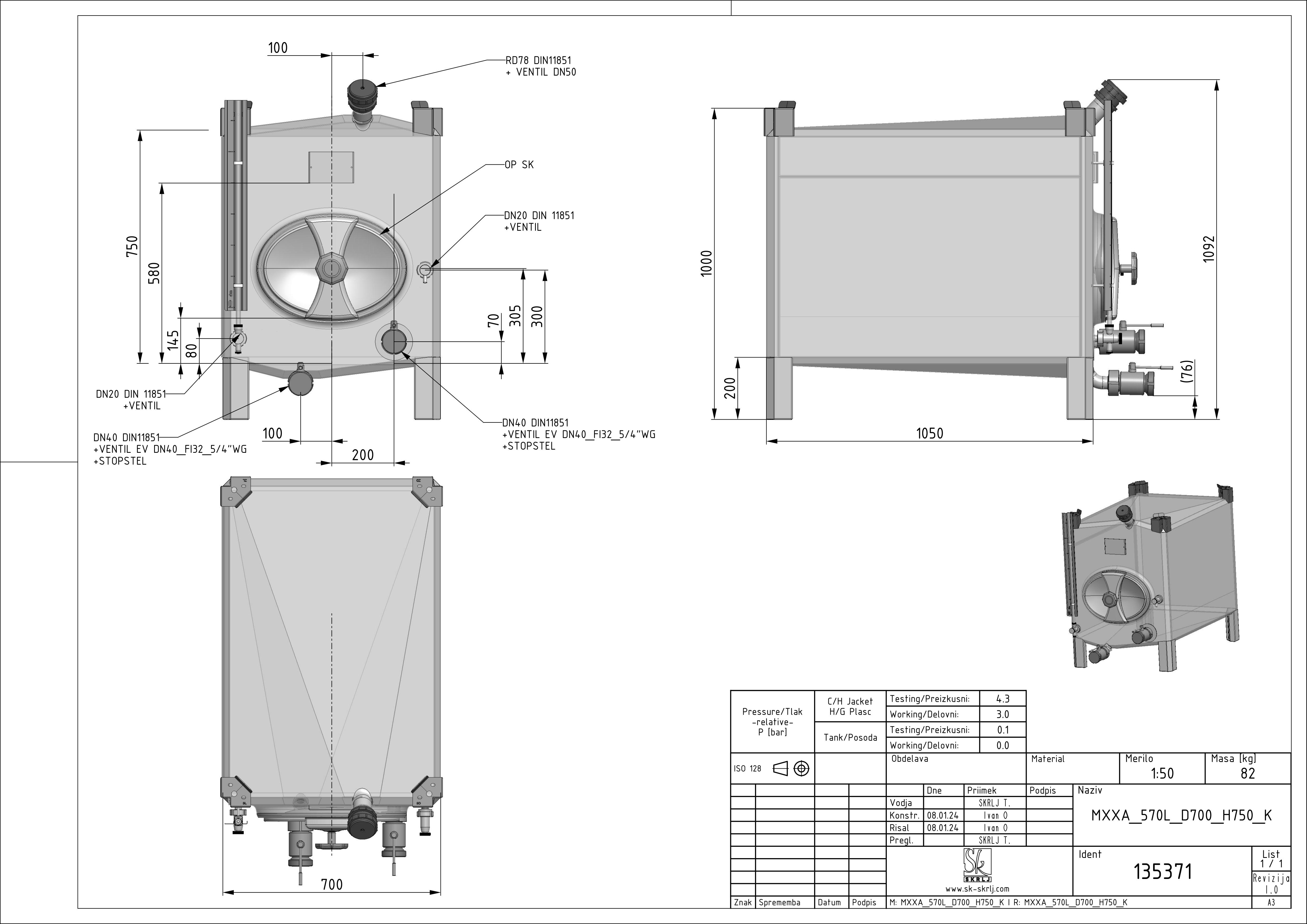 Small rectangular storage tank