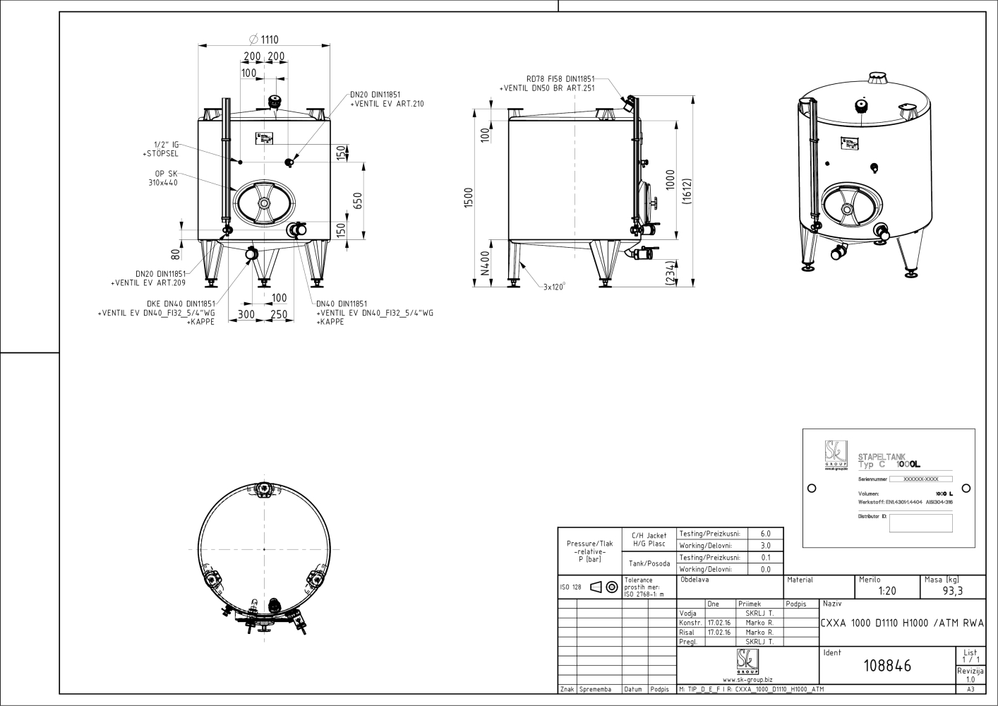 Stackable tank