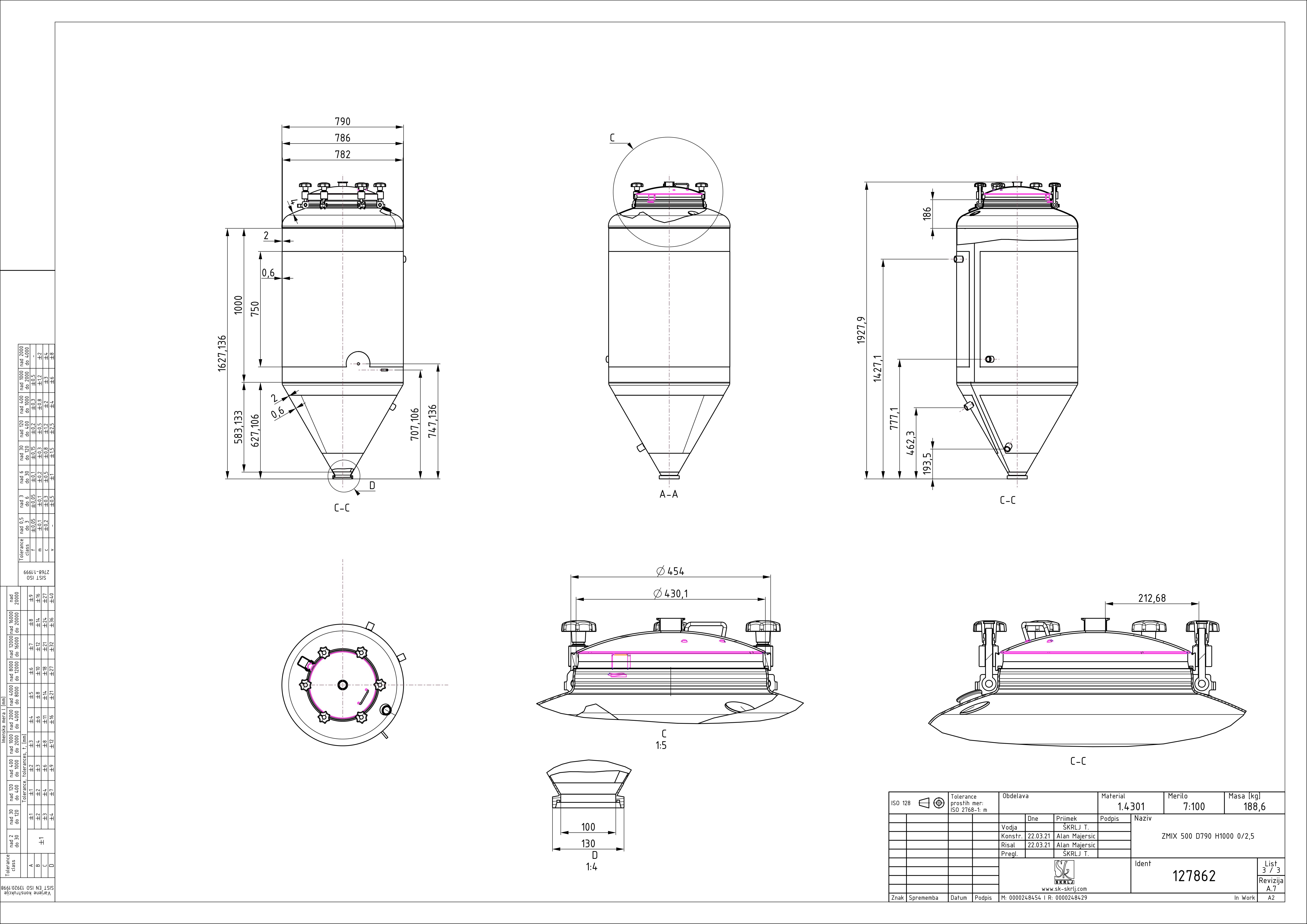 Cylindroconical fermentation and storage tank, insulated, mini