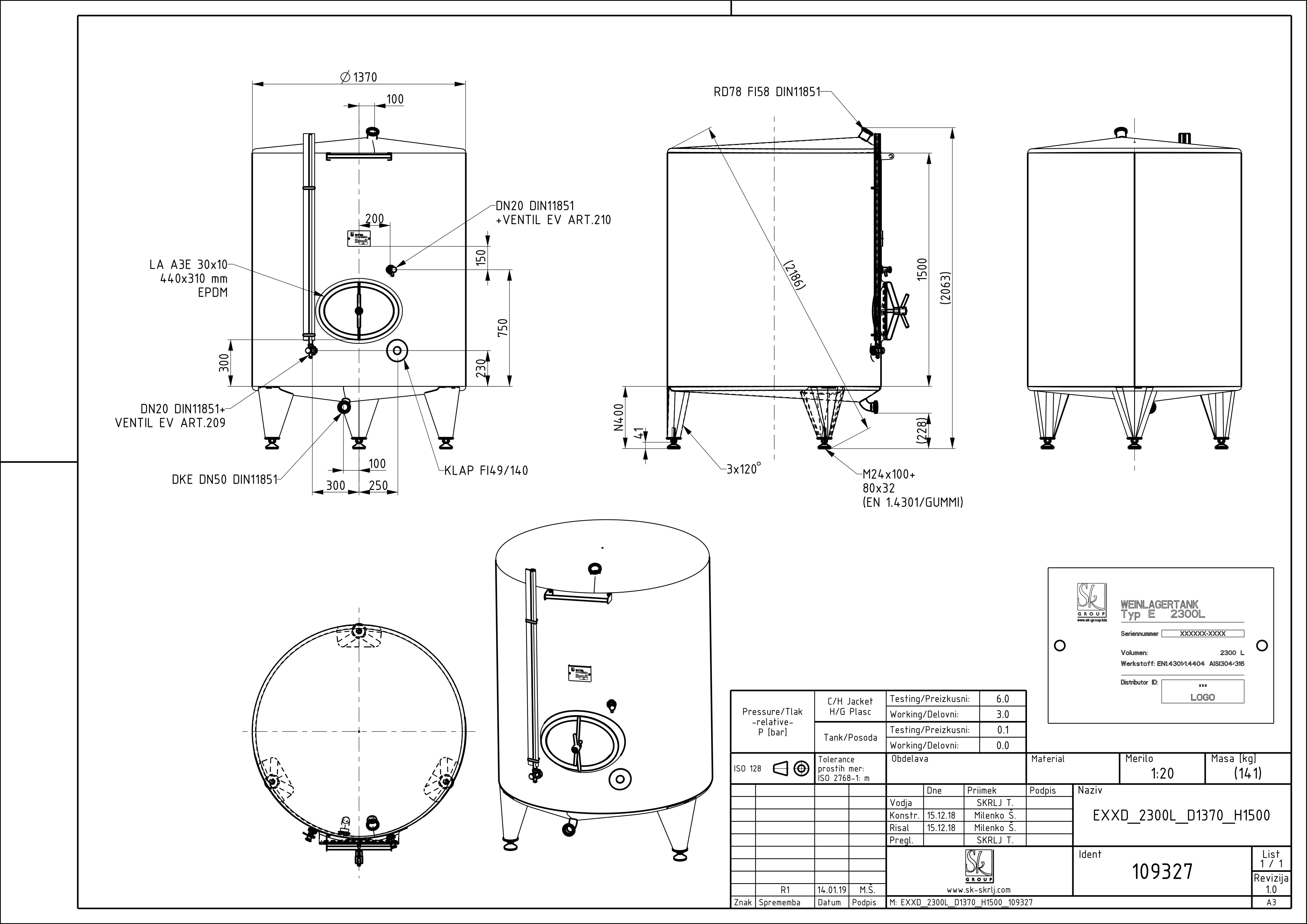 Classic storage tank