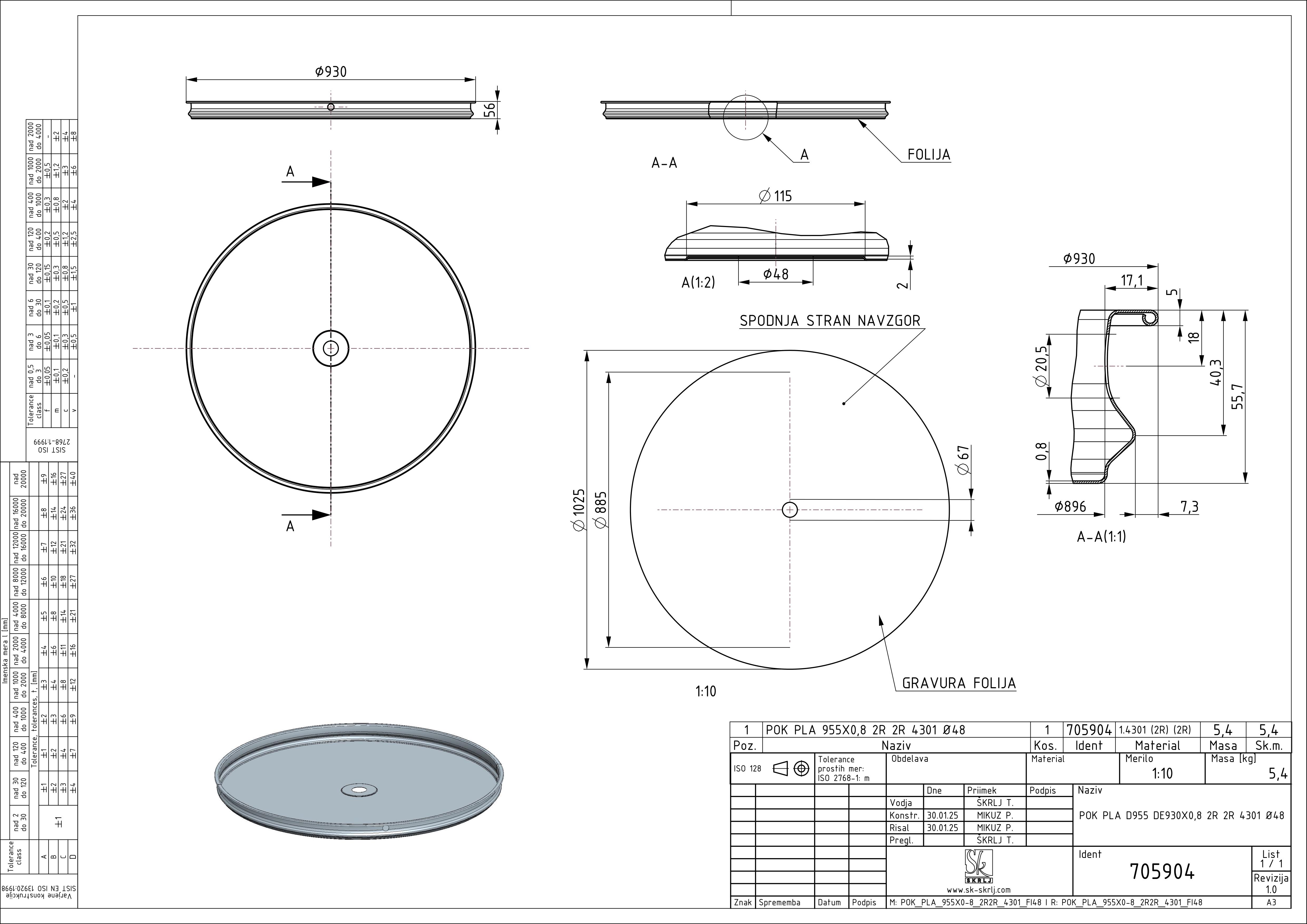 Shape: Floating lid