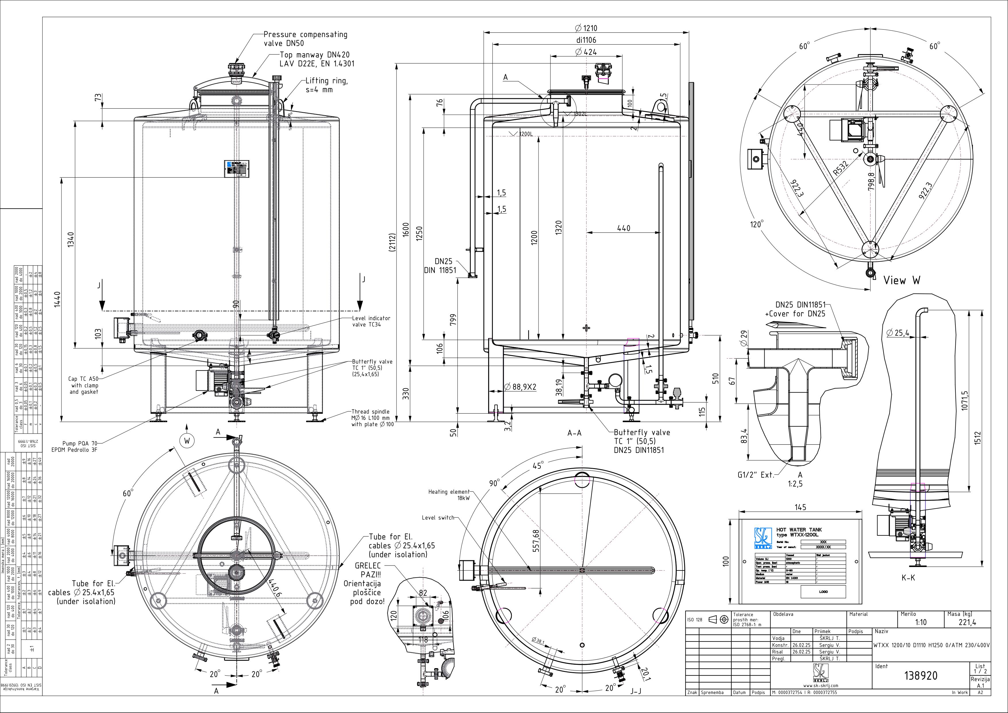 Hot water tank