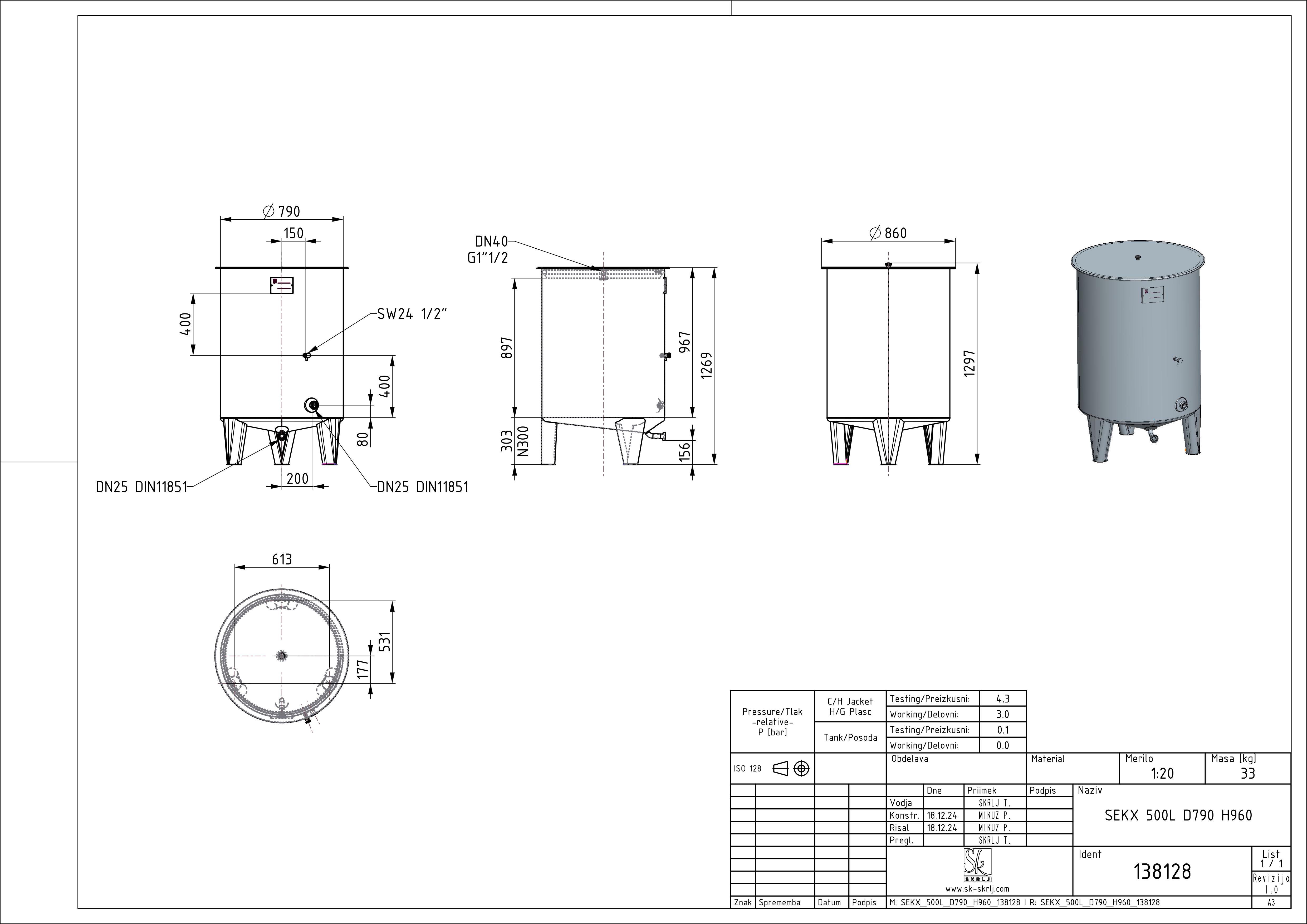 Storage tank with floating lid