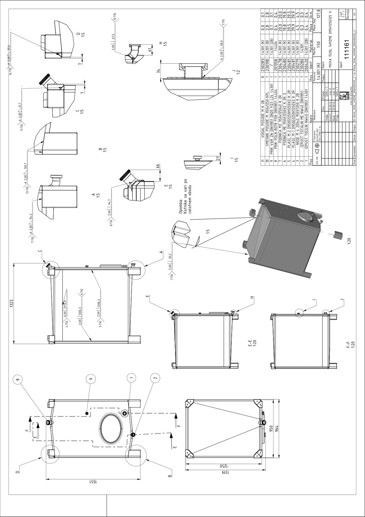 Small rectangular storage tank