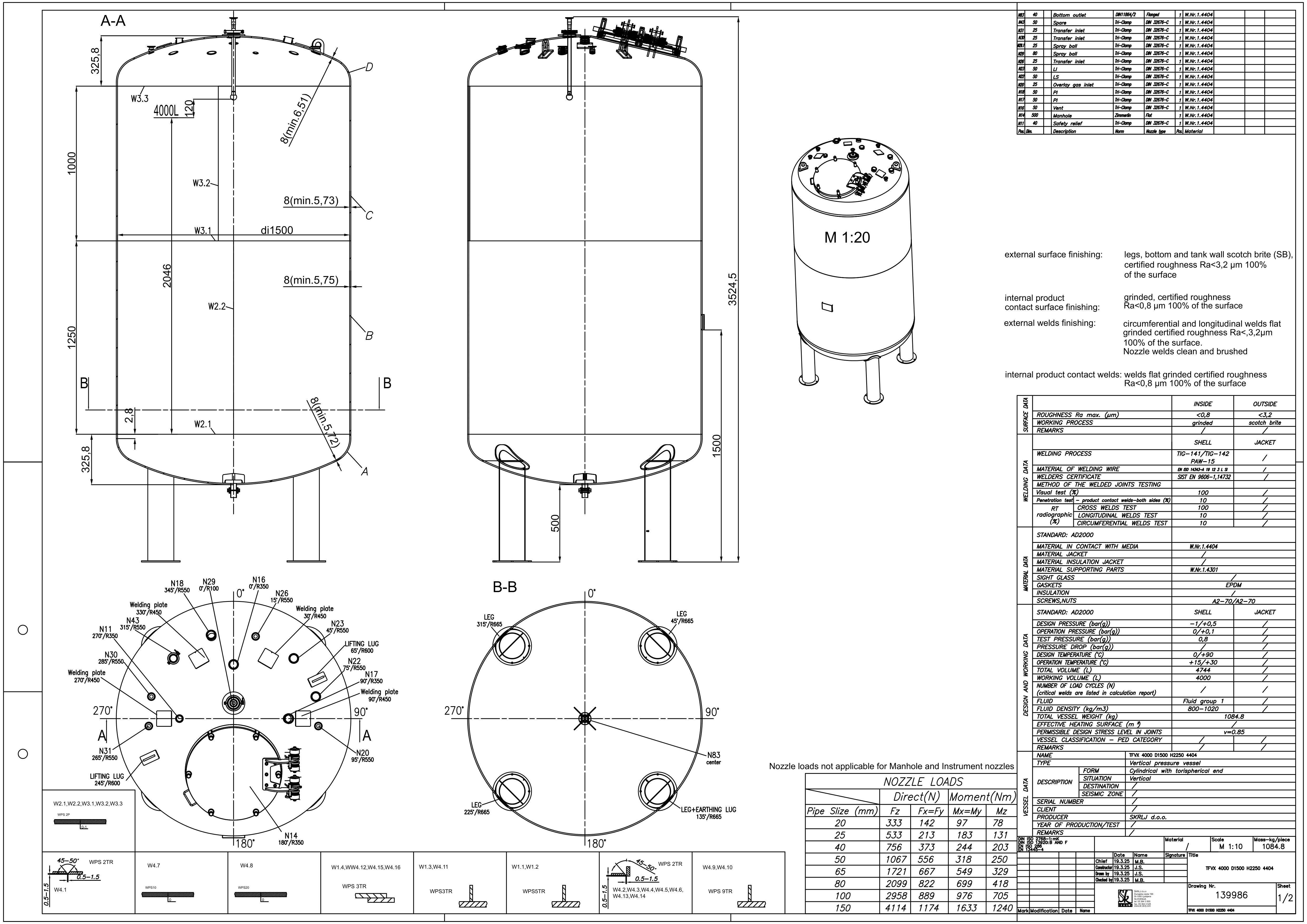 Vertical vessel