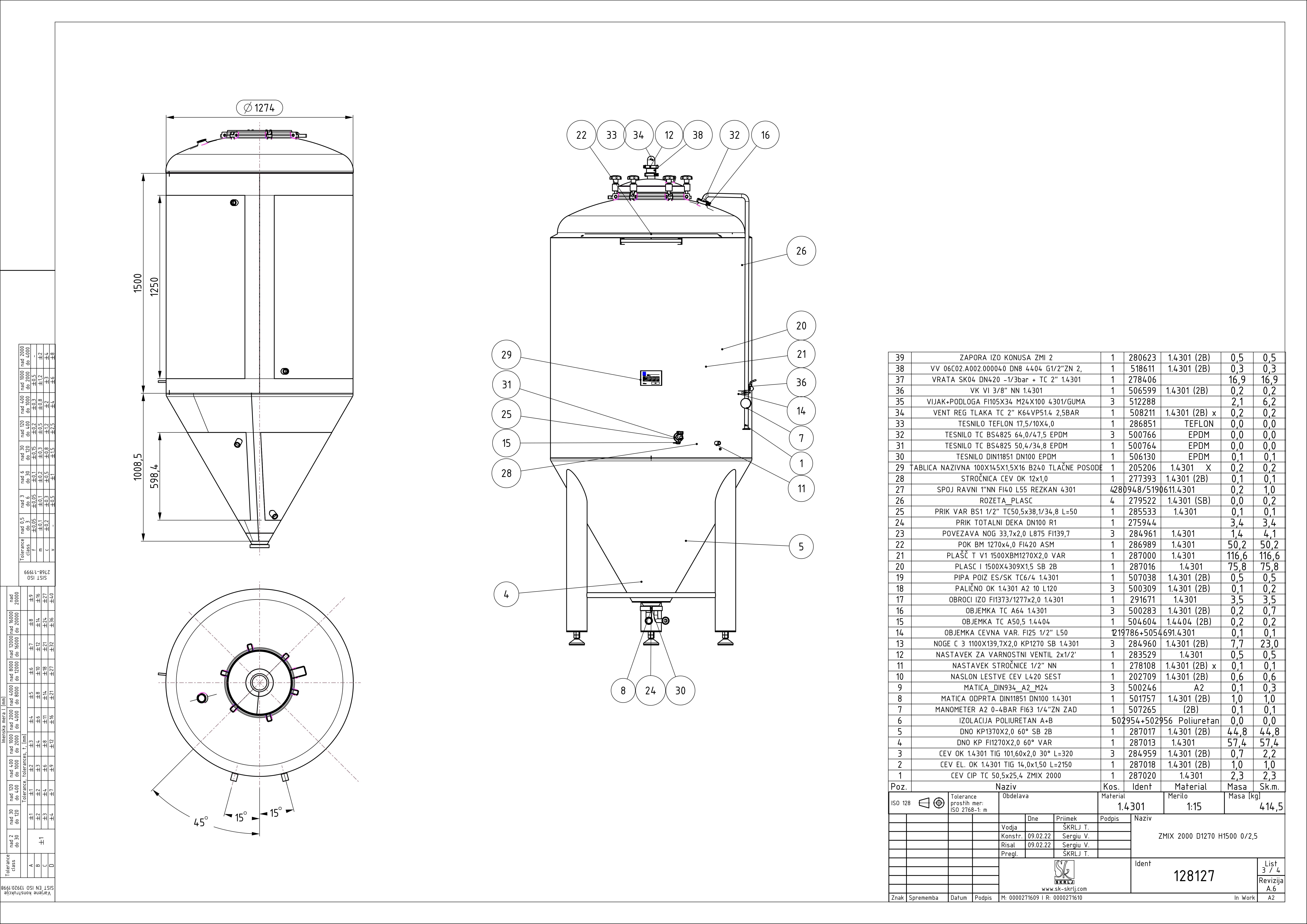 Cylindroconical fermentation and storage tank, insulated, mini