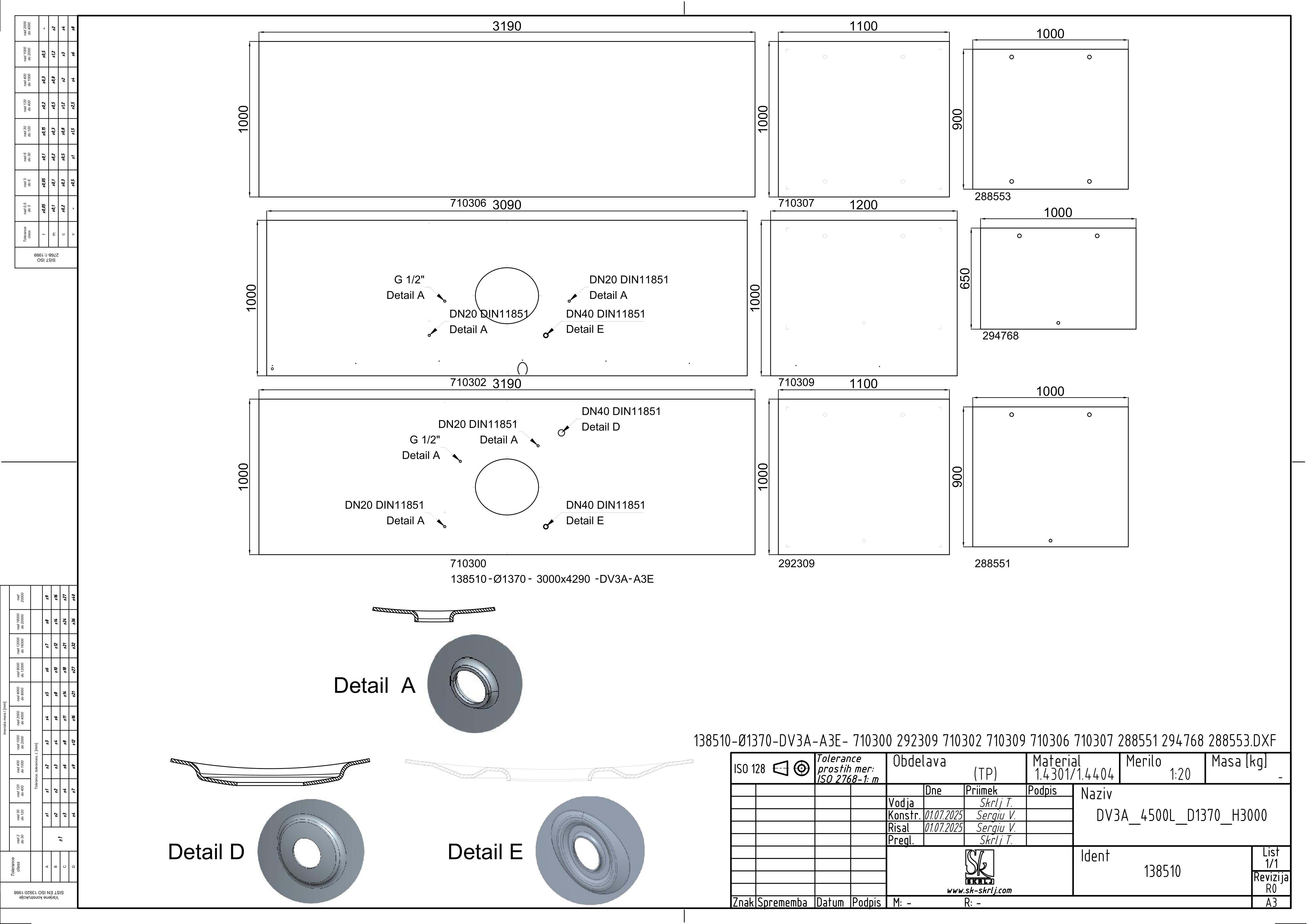 Storage tank with intermediate bottom and double jacket