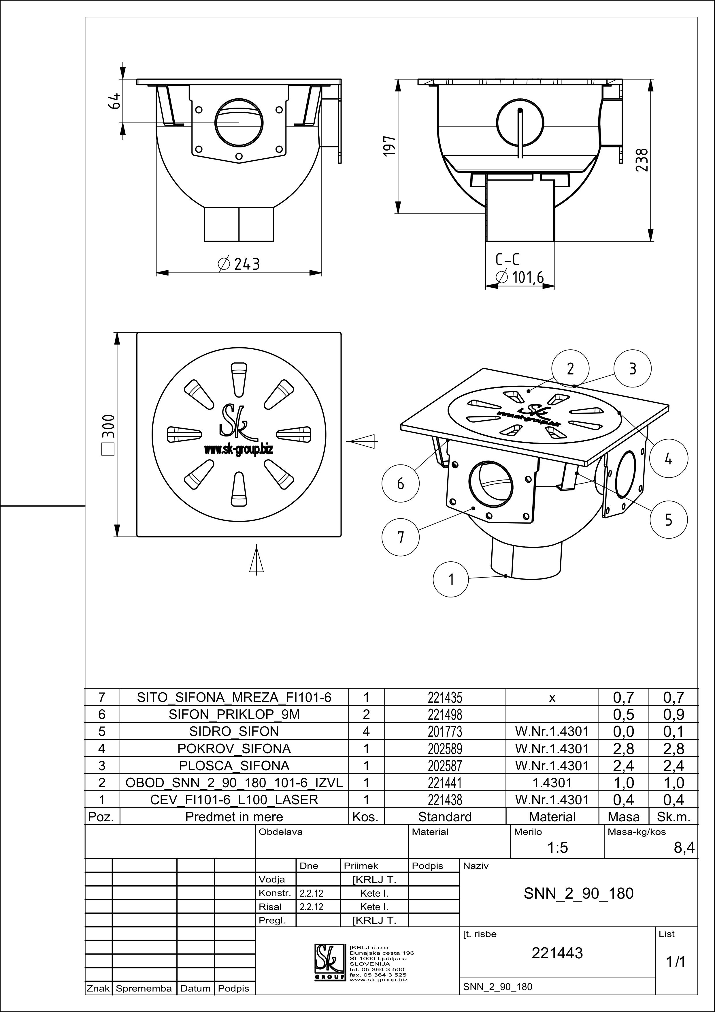 SN, low gully, 197mm
