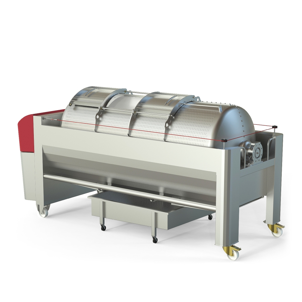Pneumatic press type PSP - open pressing system, open drum with perforated surface