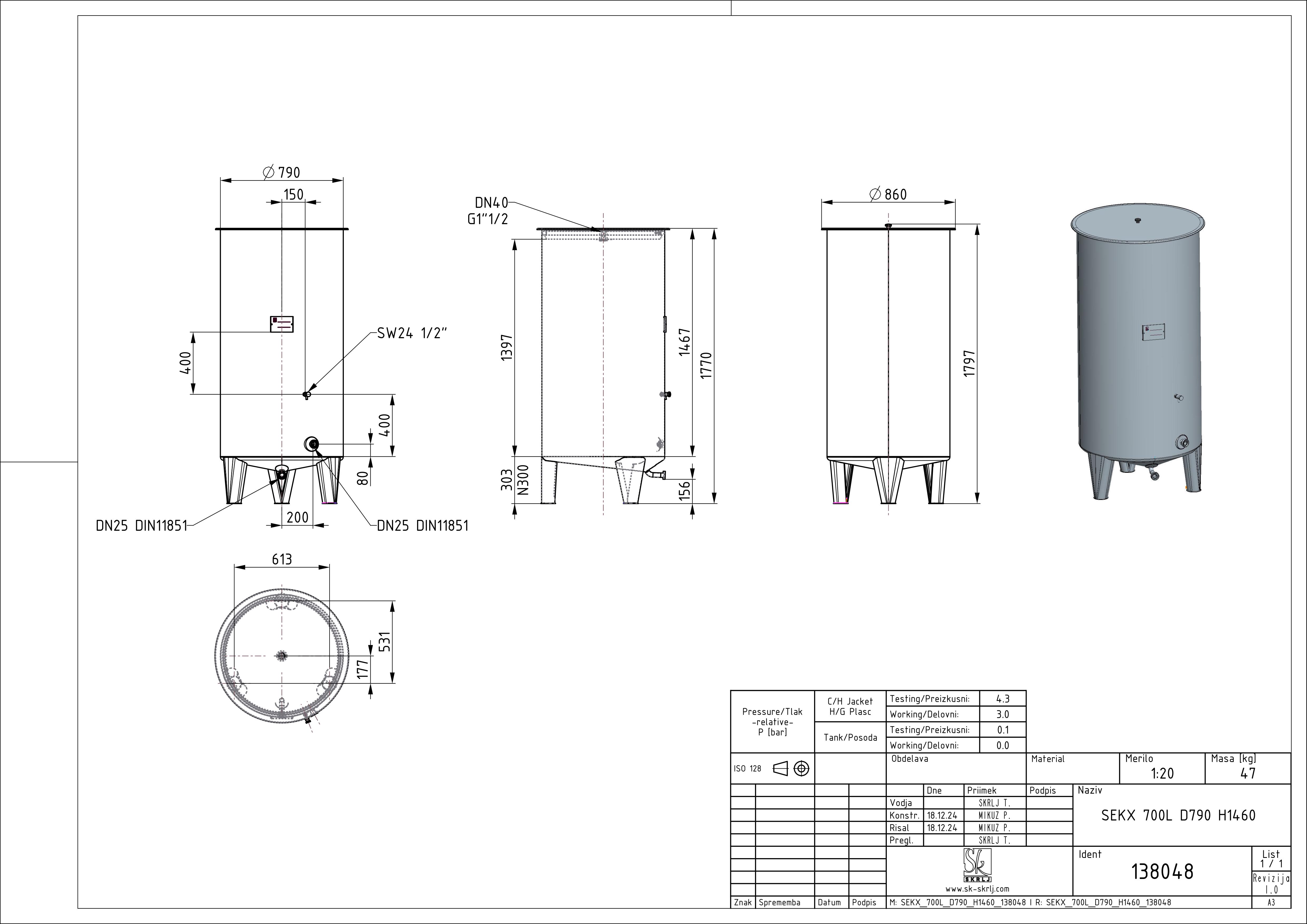 Storage tank with floating lid