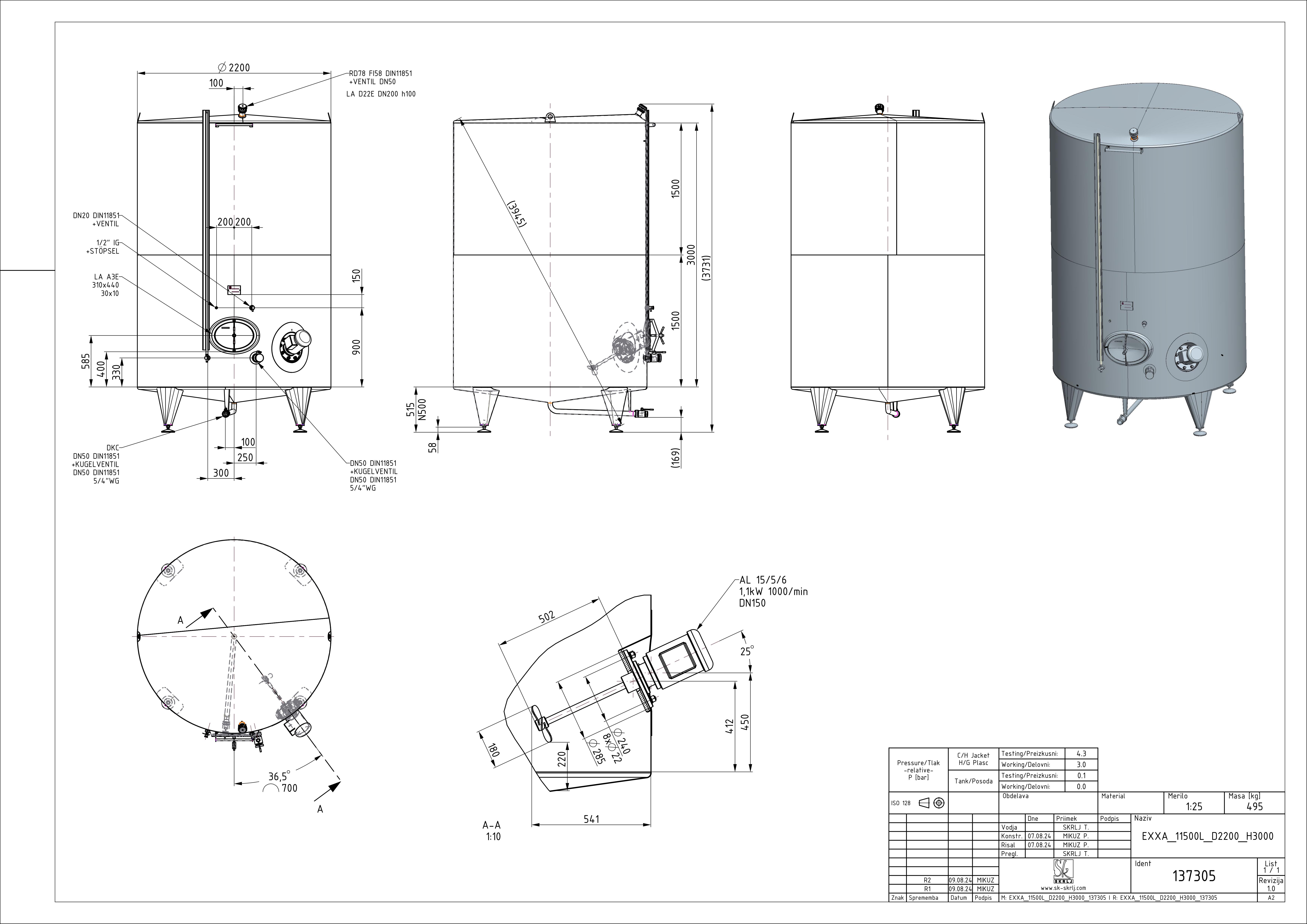 Classic storage tank