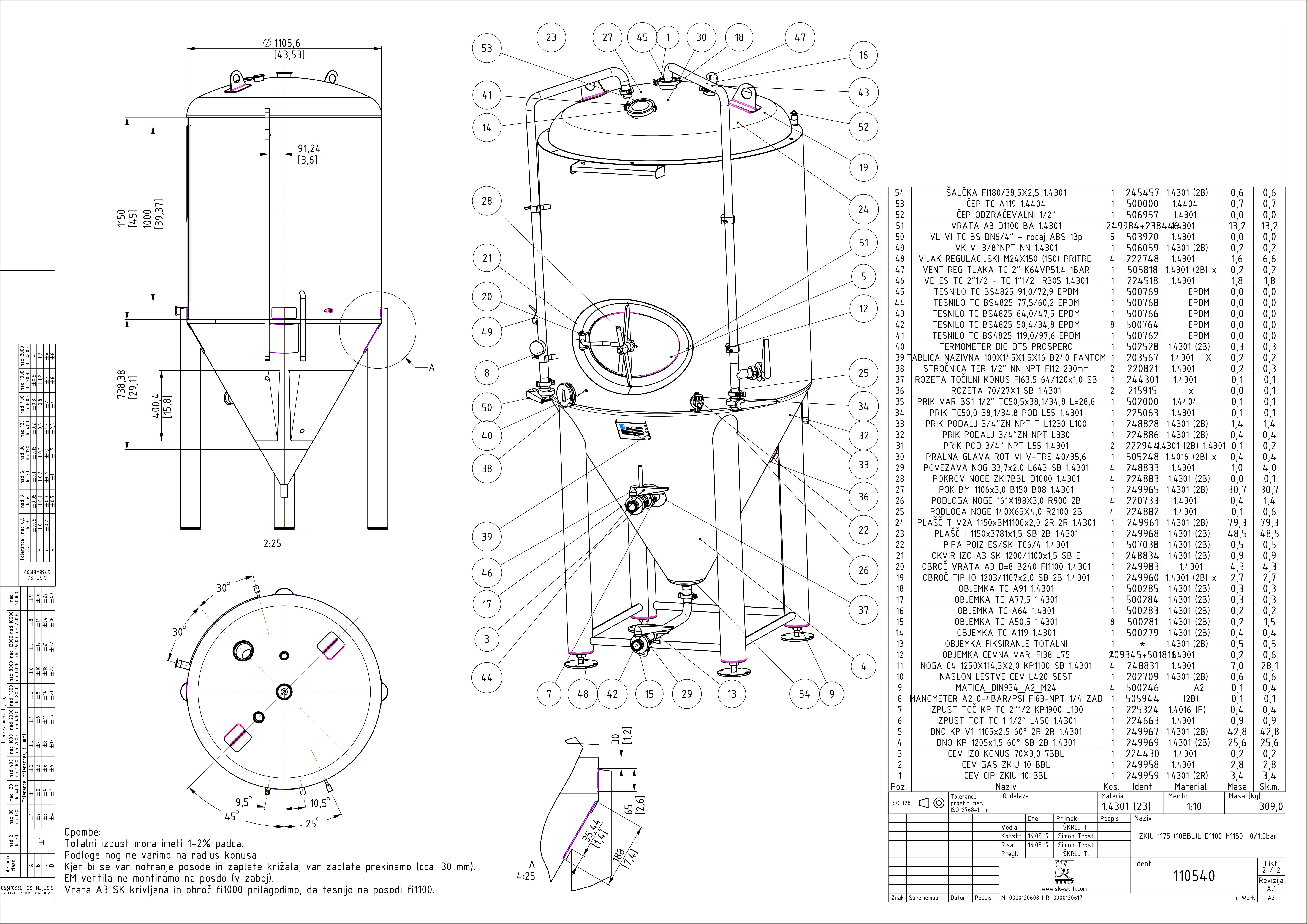 Cylindroconical fermentation and storage tank, insulated