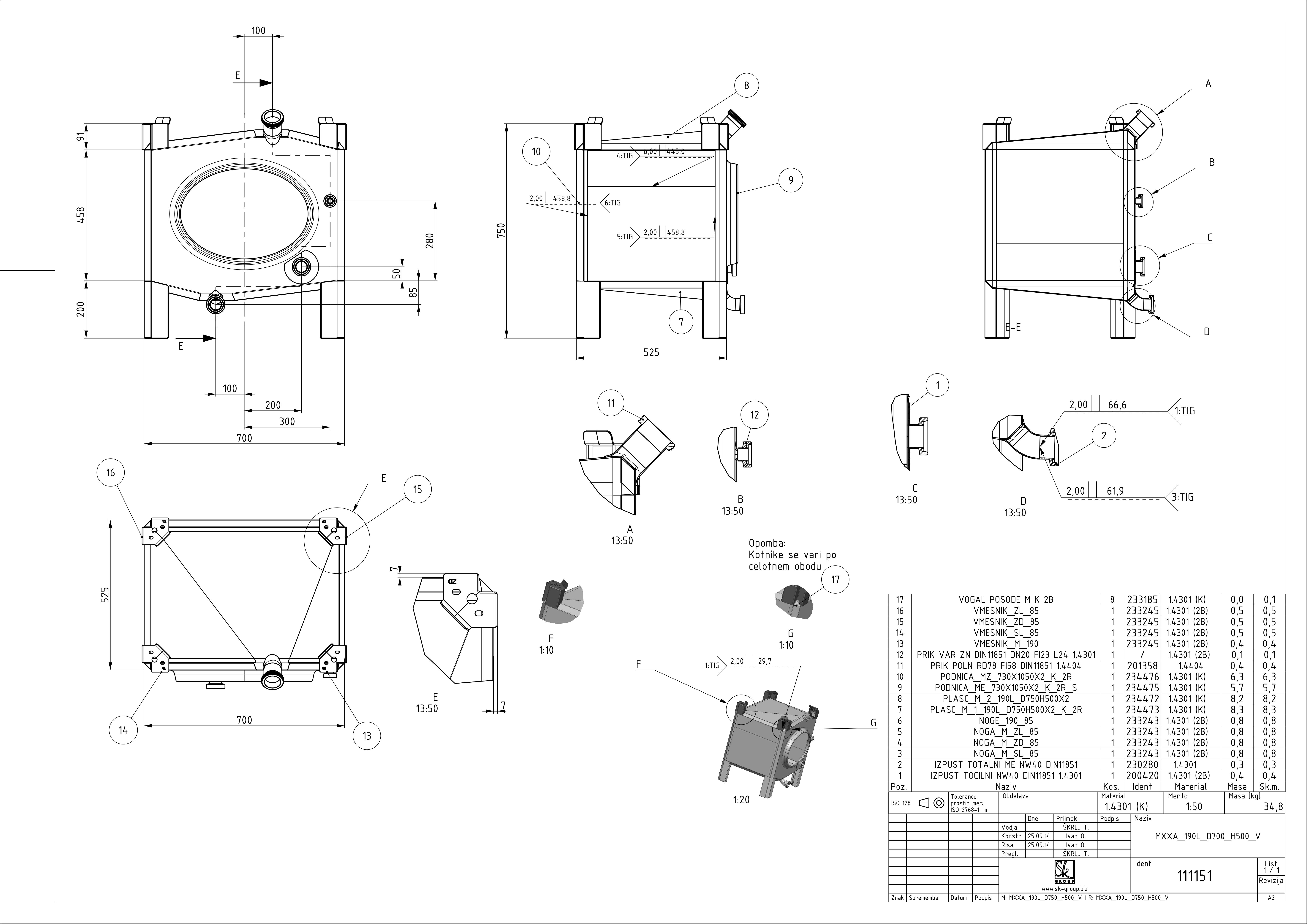 Small rectangular storage tank