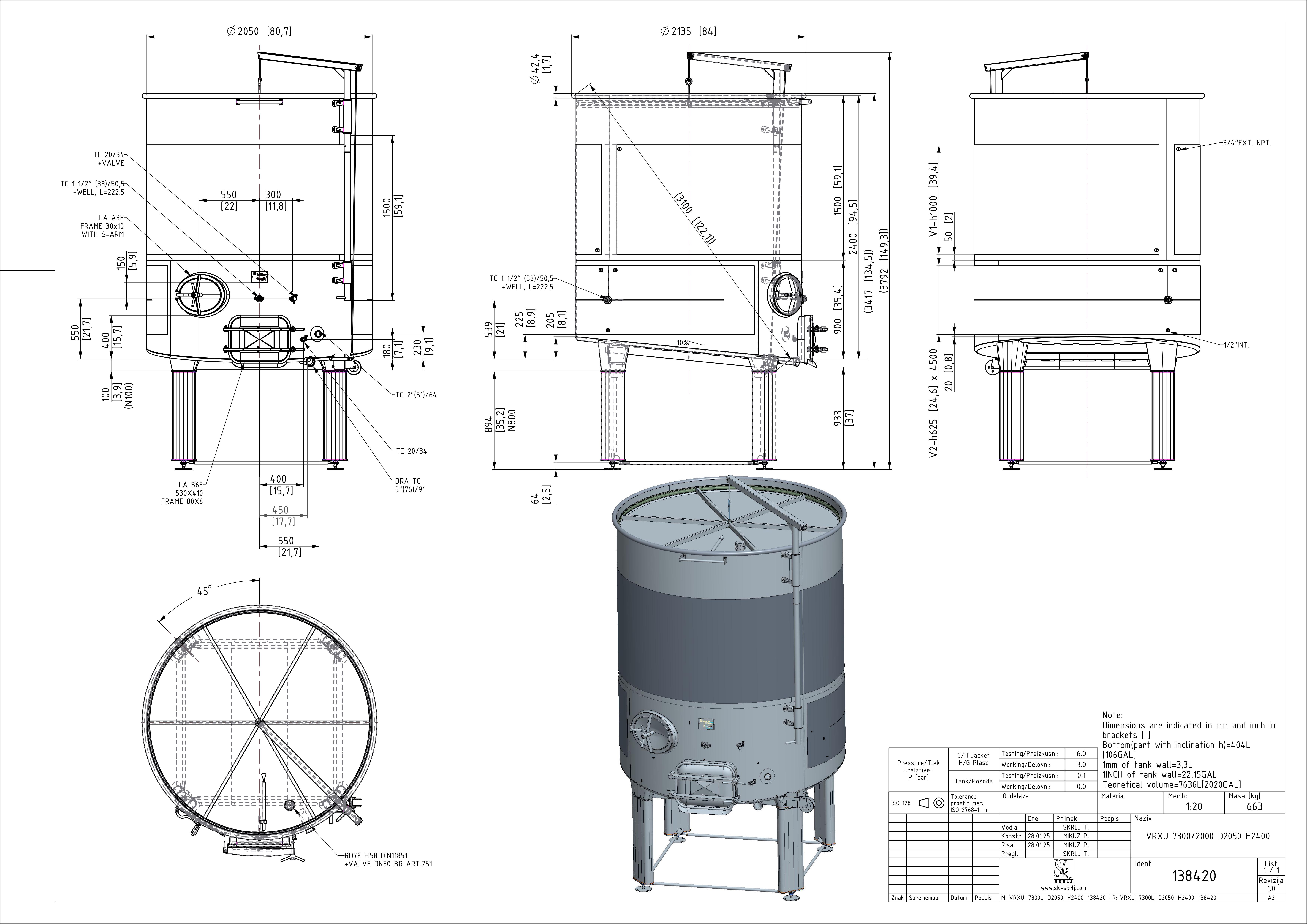Variable capacity red wine tank