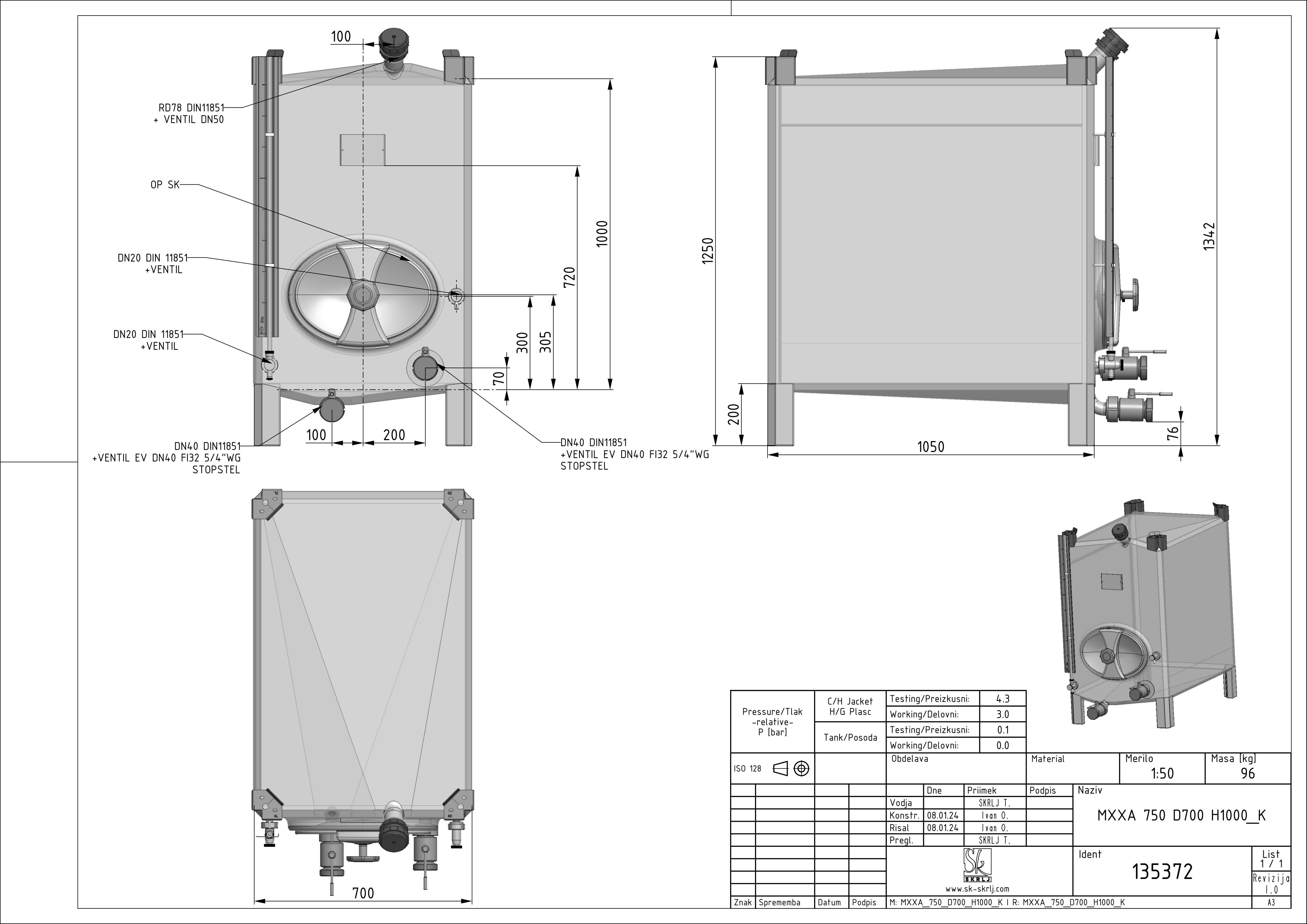Small rectangular storage tank