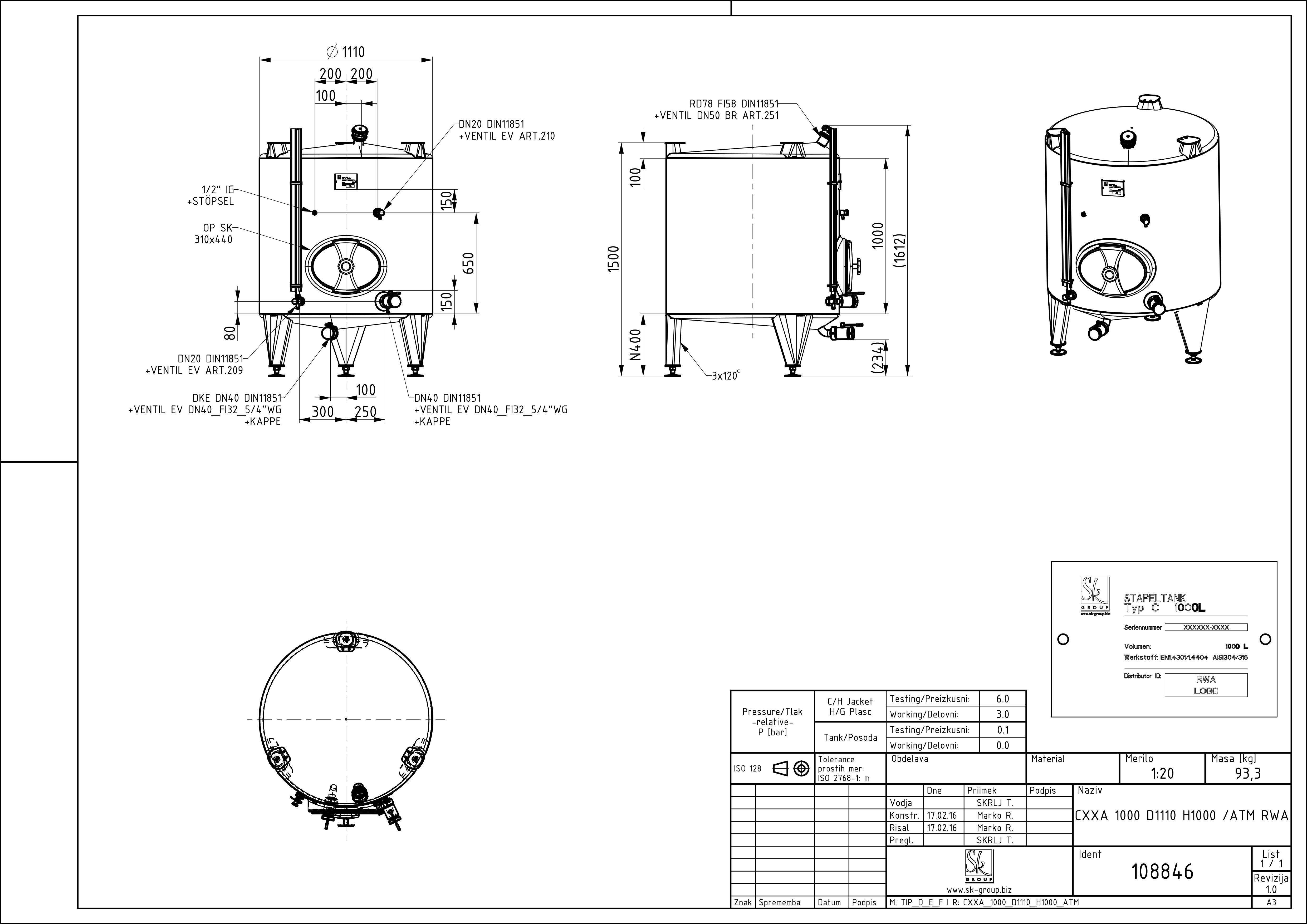 Stackable tank