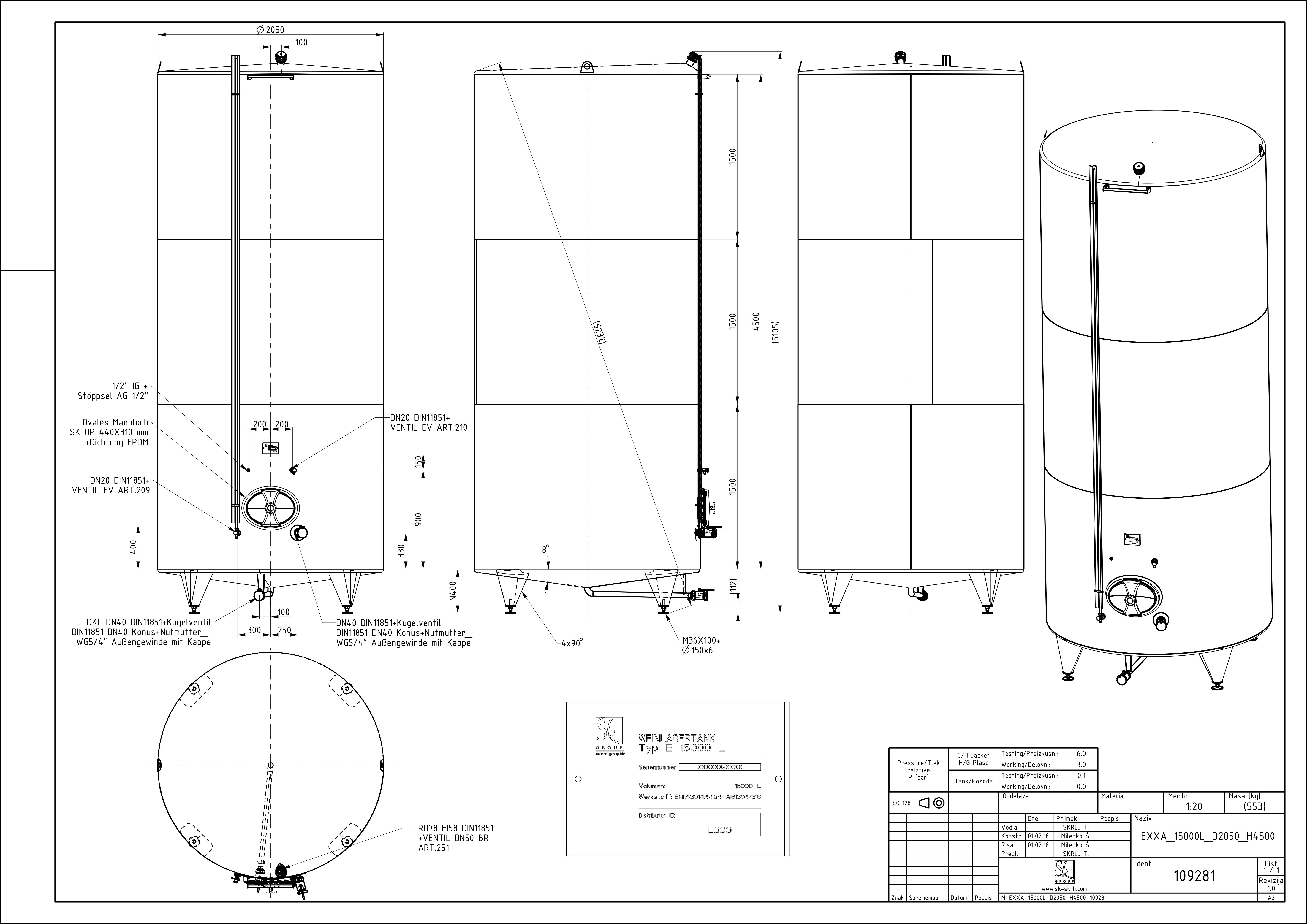 Classic storage tank