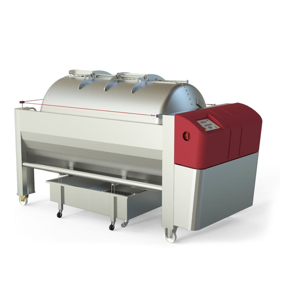 Pneumatic press type PSP - open pressing system, open drum with perforated surface