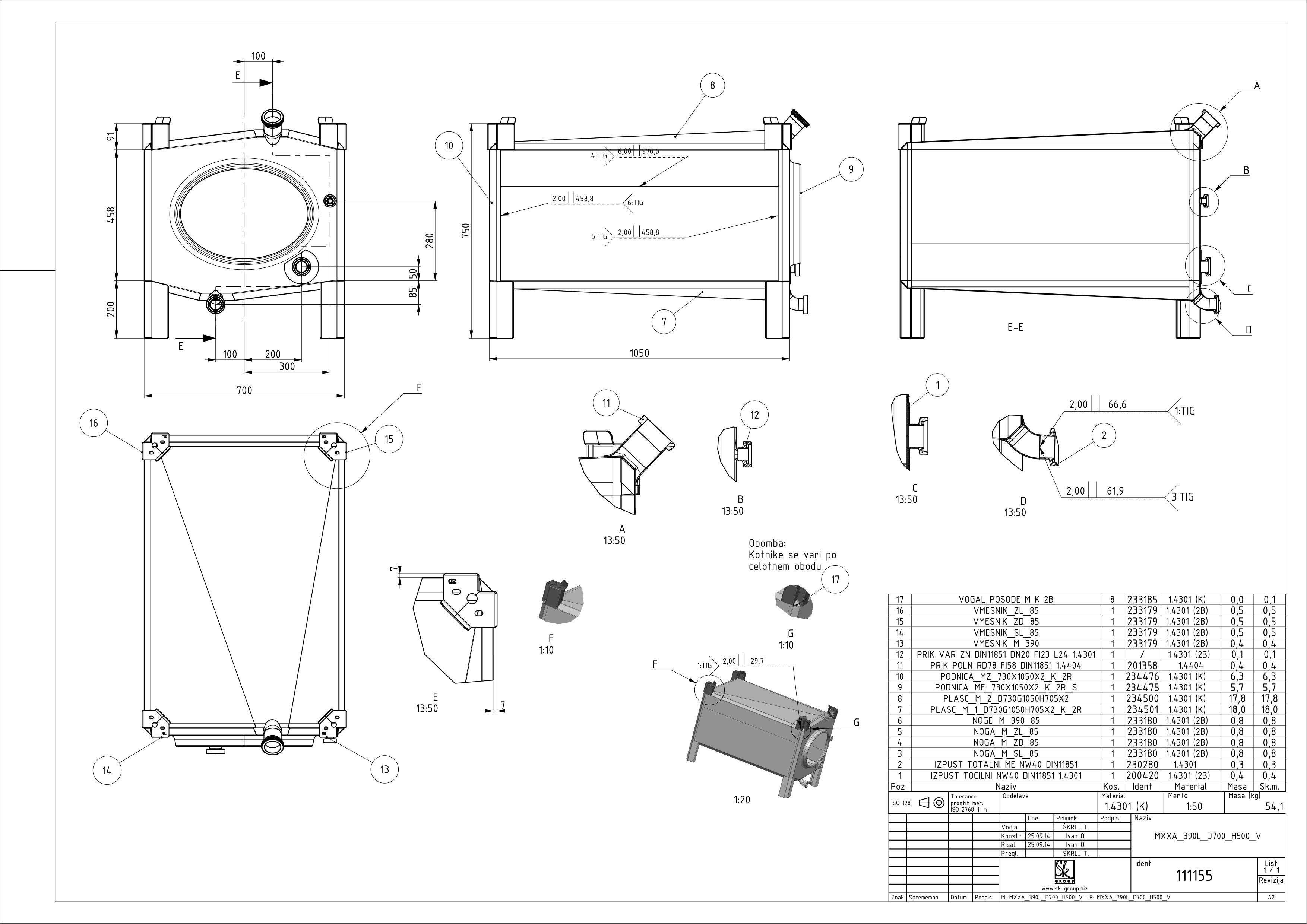 Small rectangular storage tank
