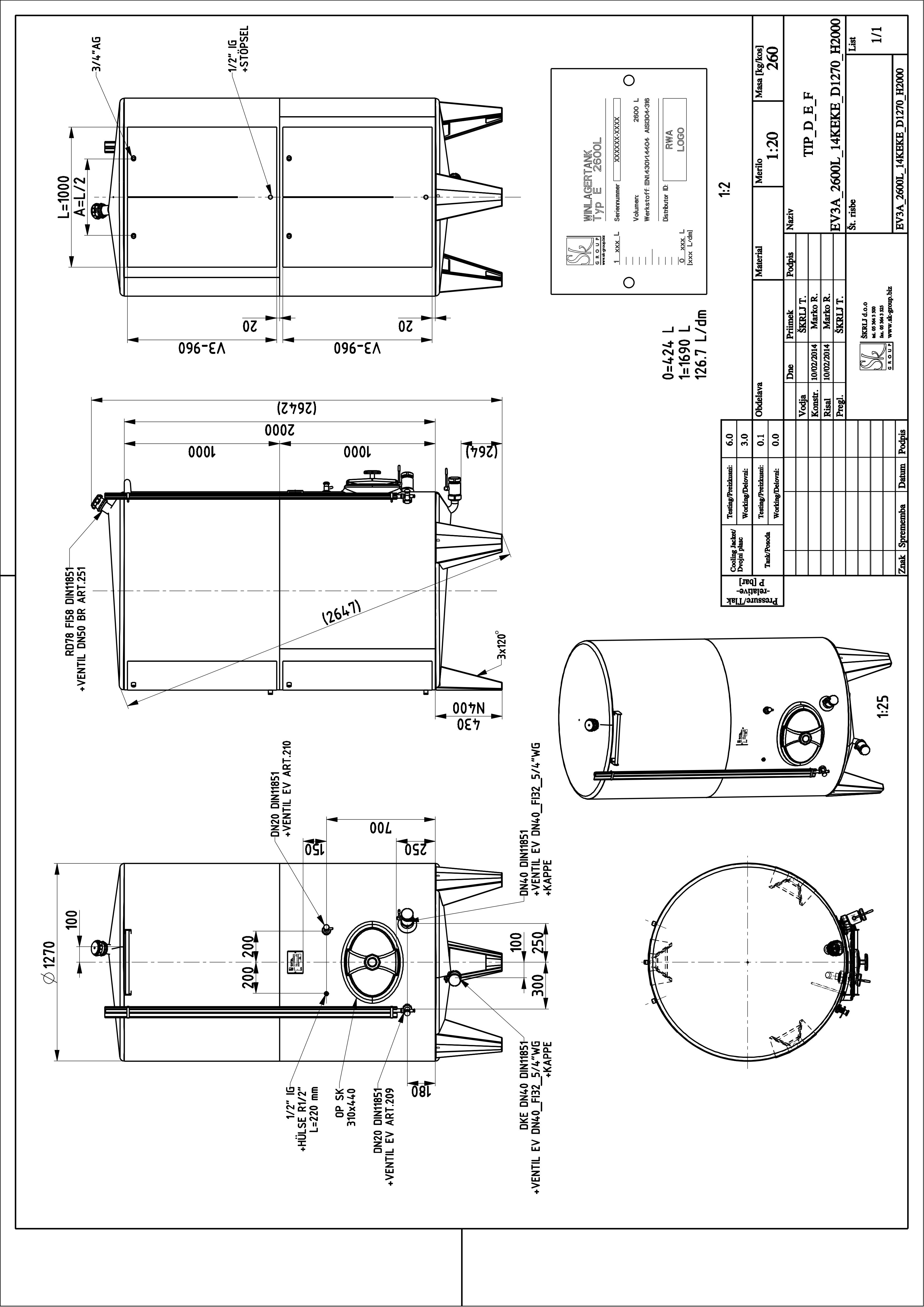 Classic storage tank with double jacket