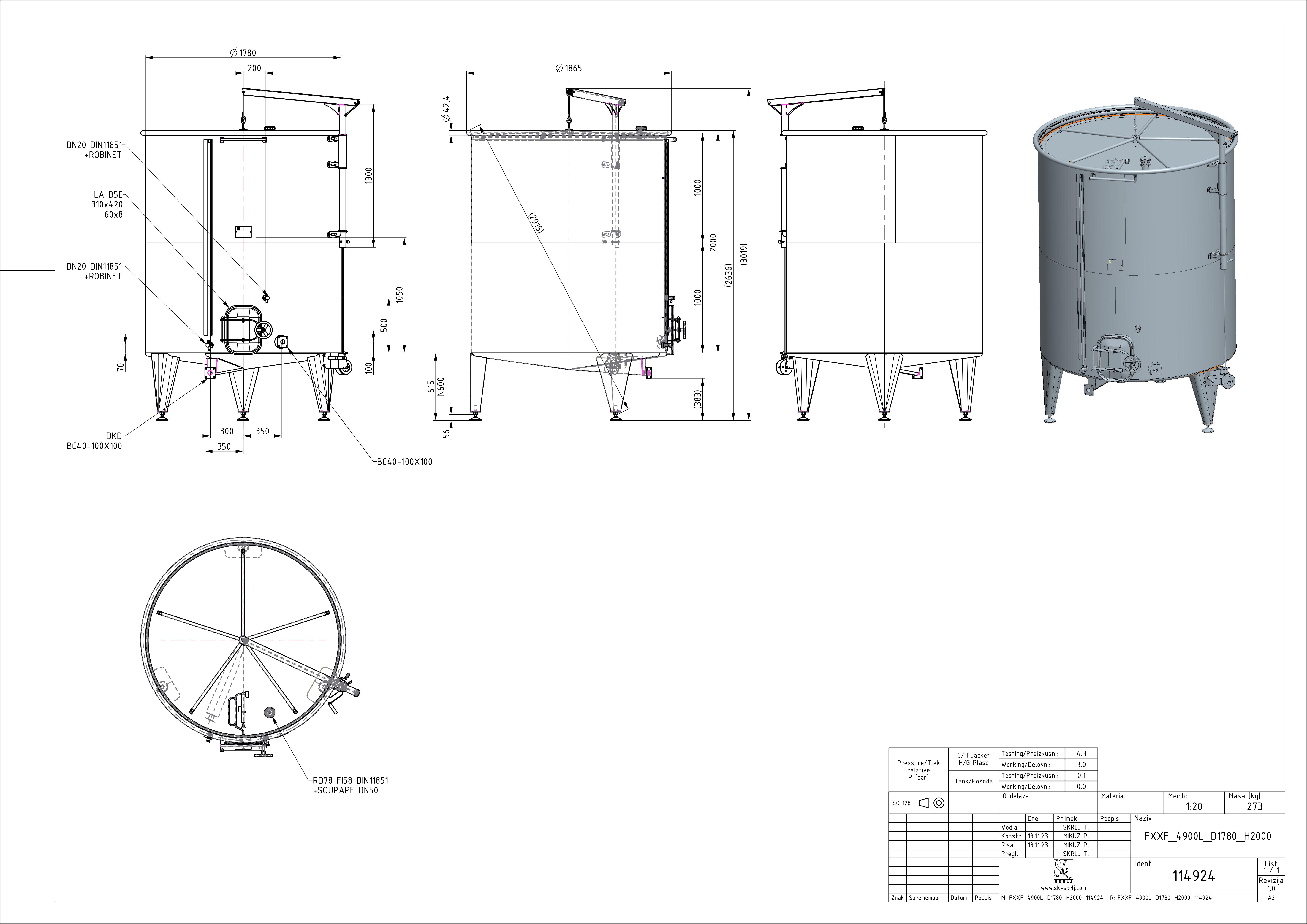 Storage tank with floating lid