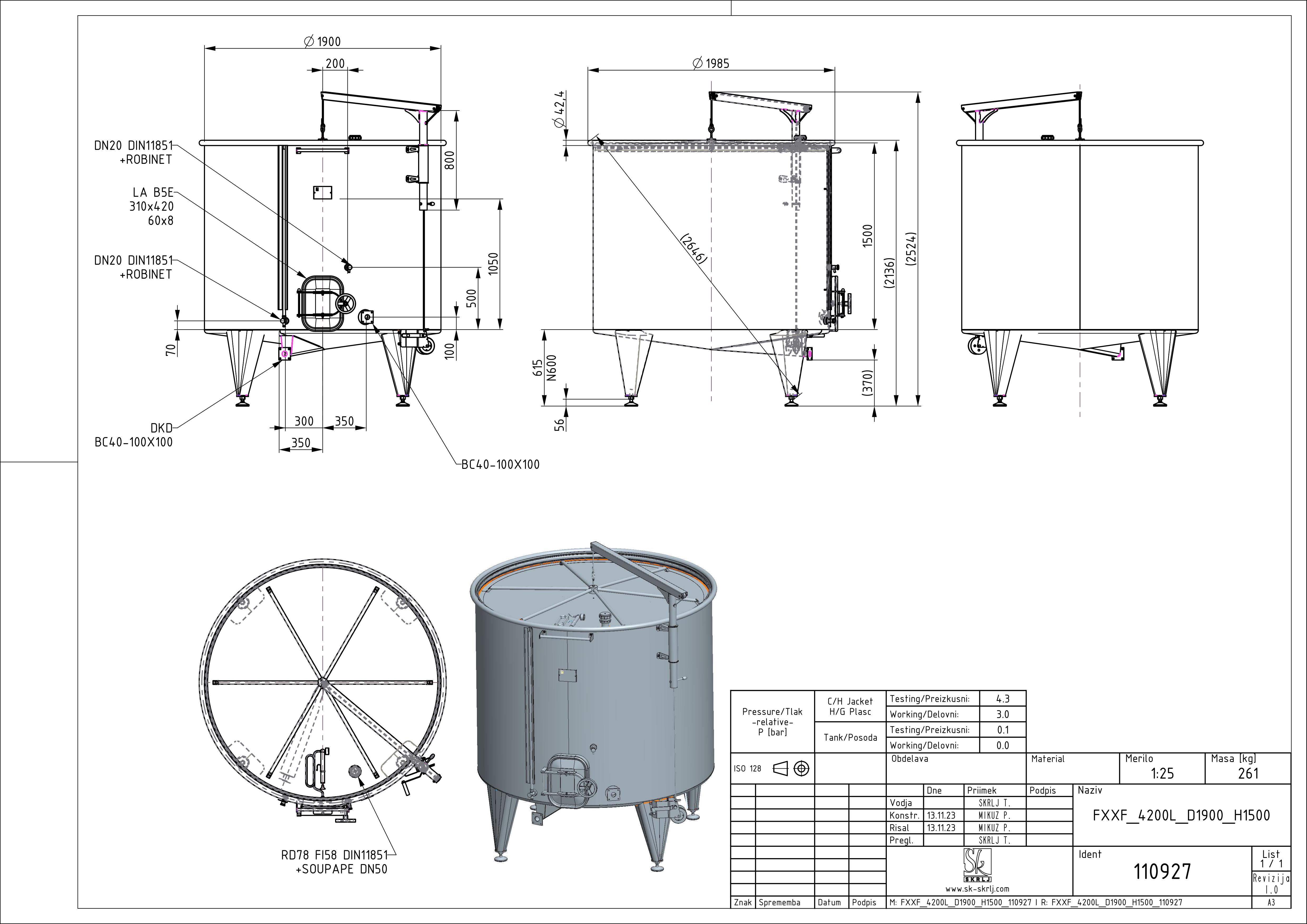 Storage tank with floating lid