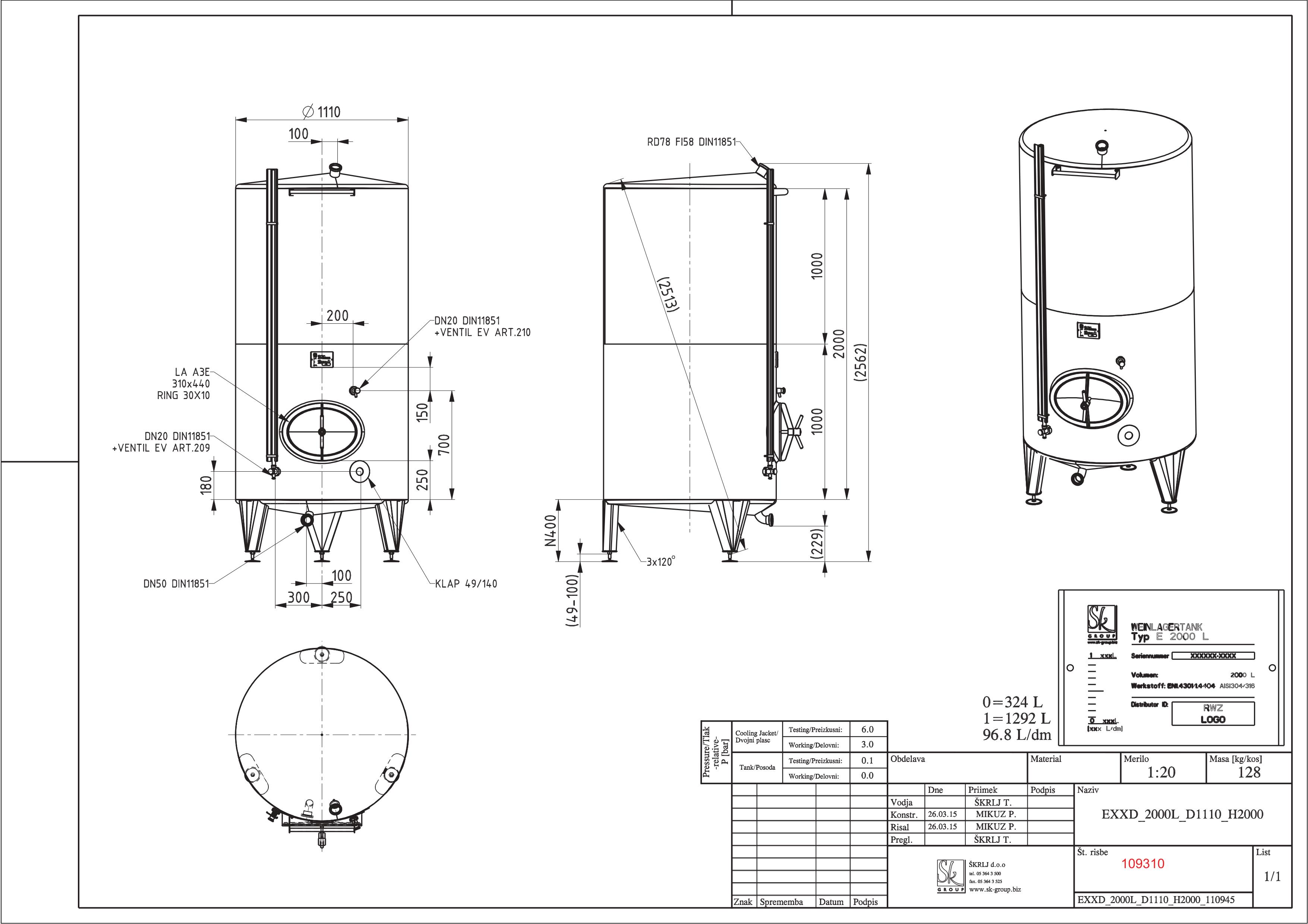 Classic storage tank