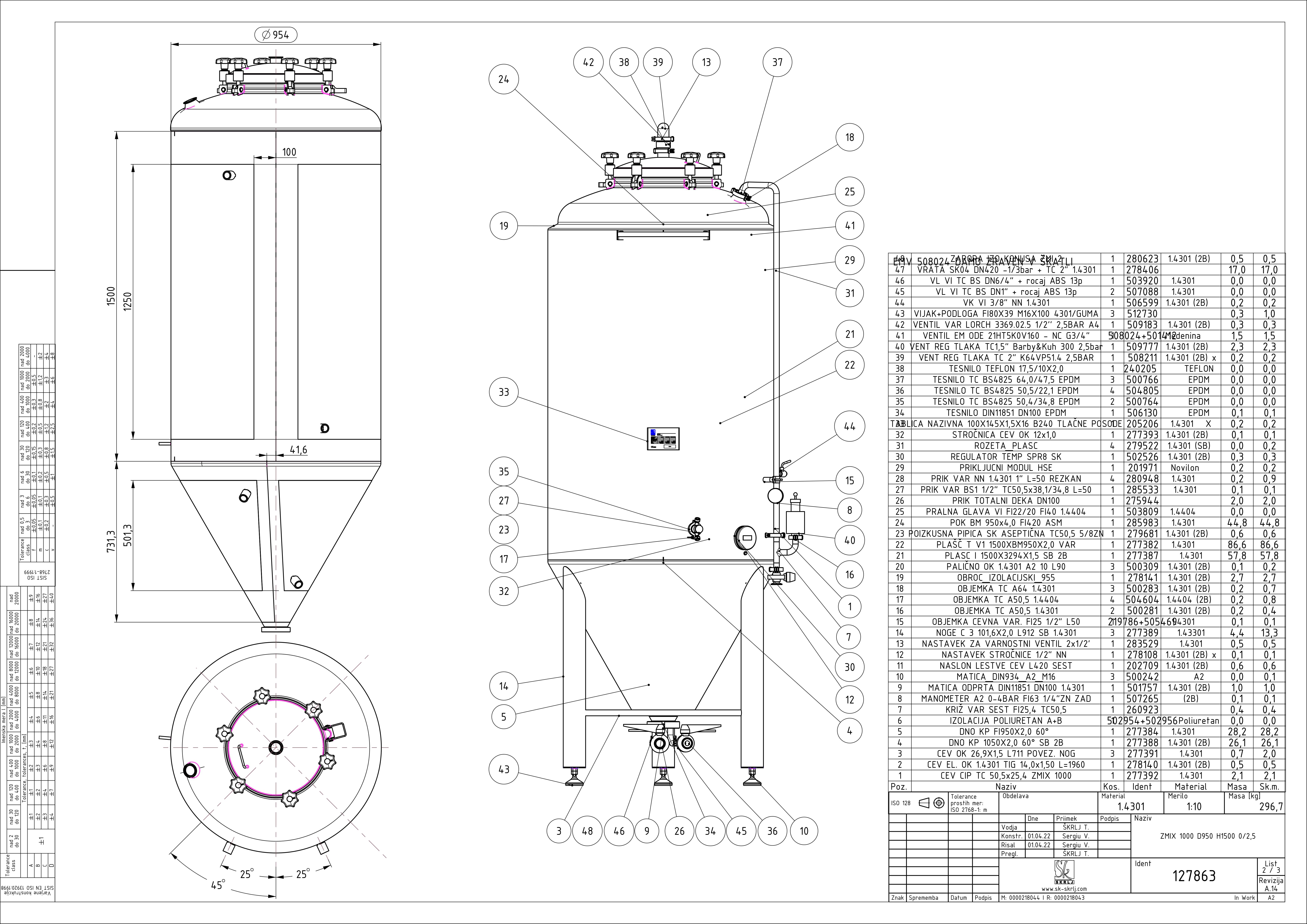 Serbatoio di fermentazione e stoccaggio, con isolamento, mini
