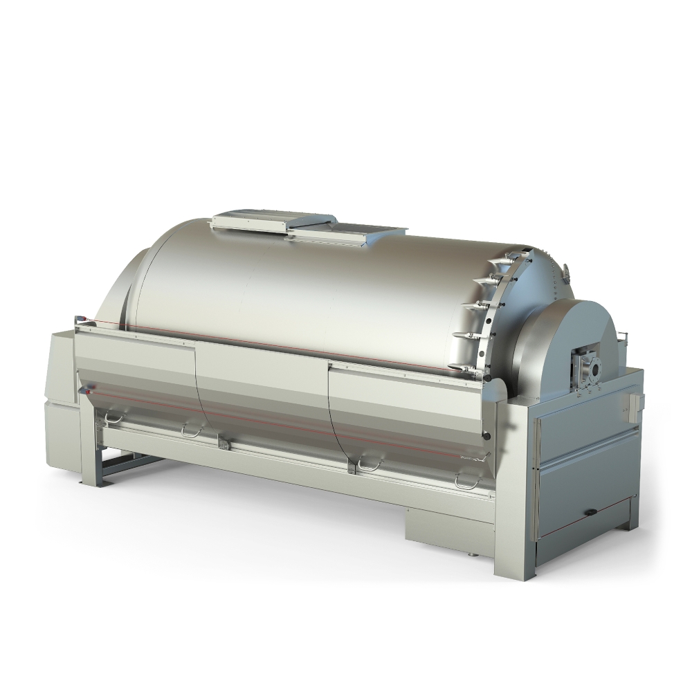 Pneumatic press type PST - closed pressing system, closed drum with internal drain channels