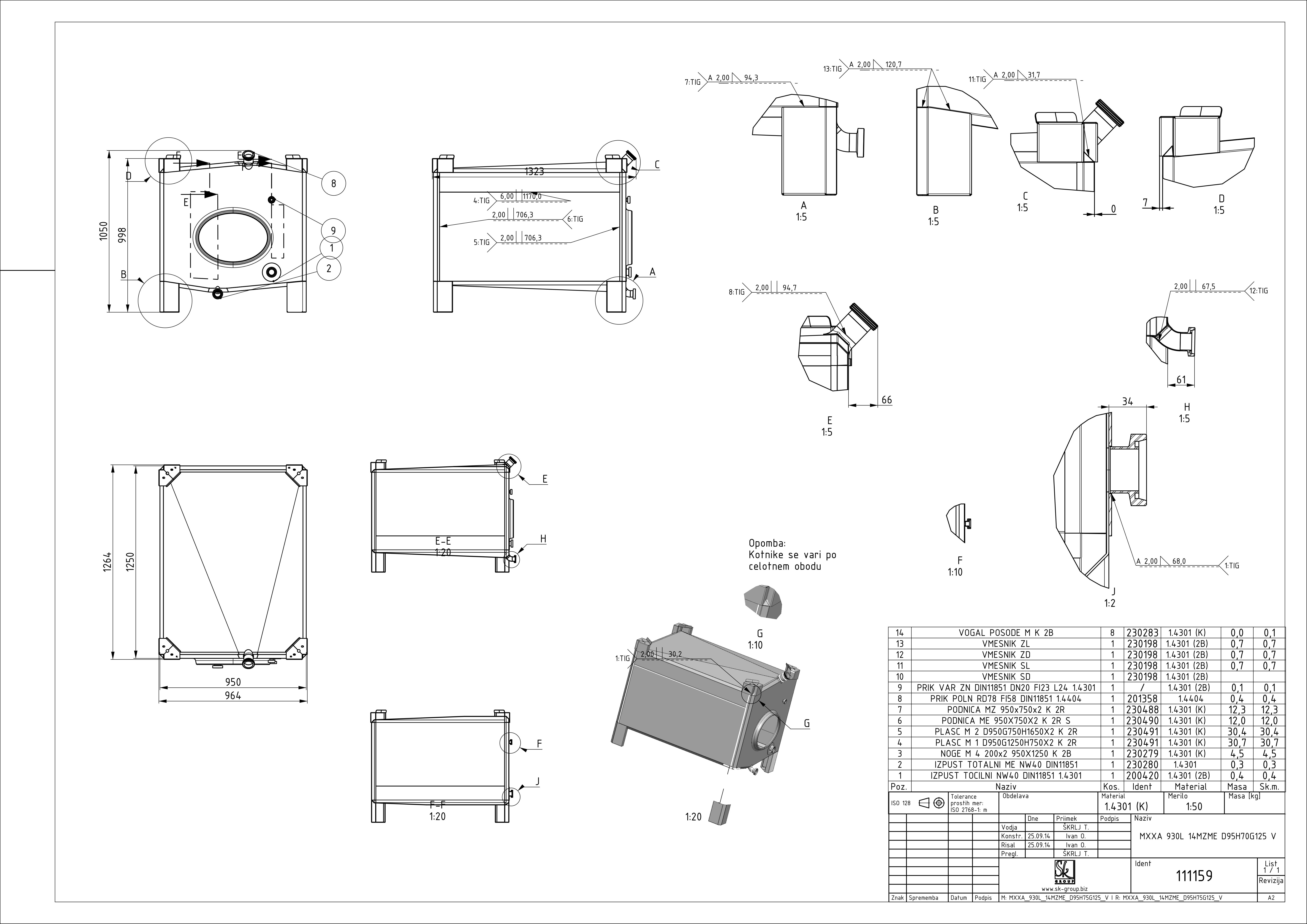 Small rectangular storage tank