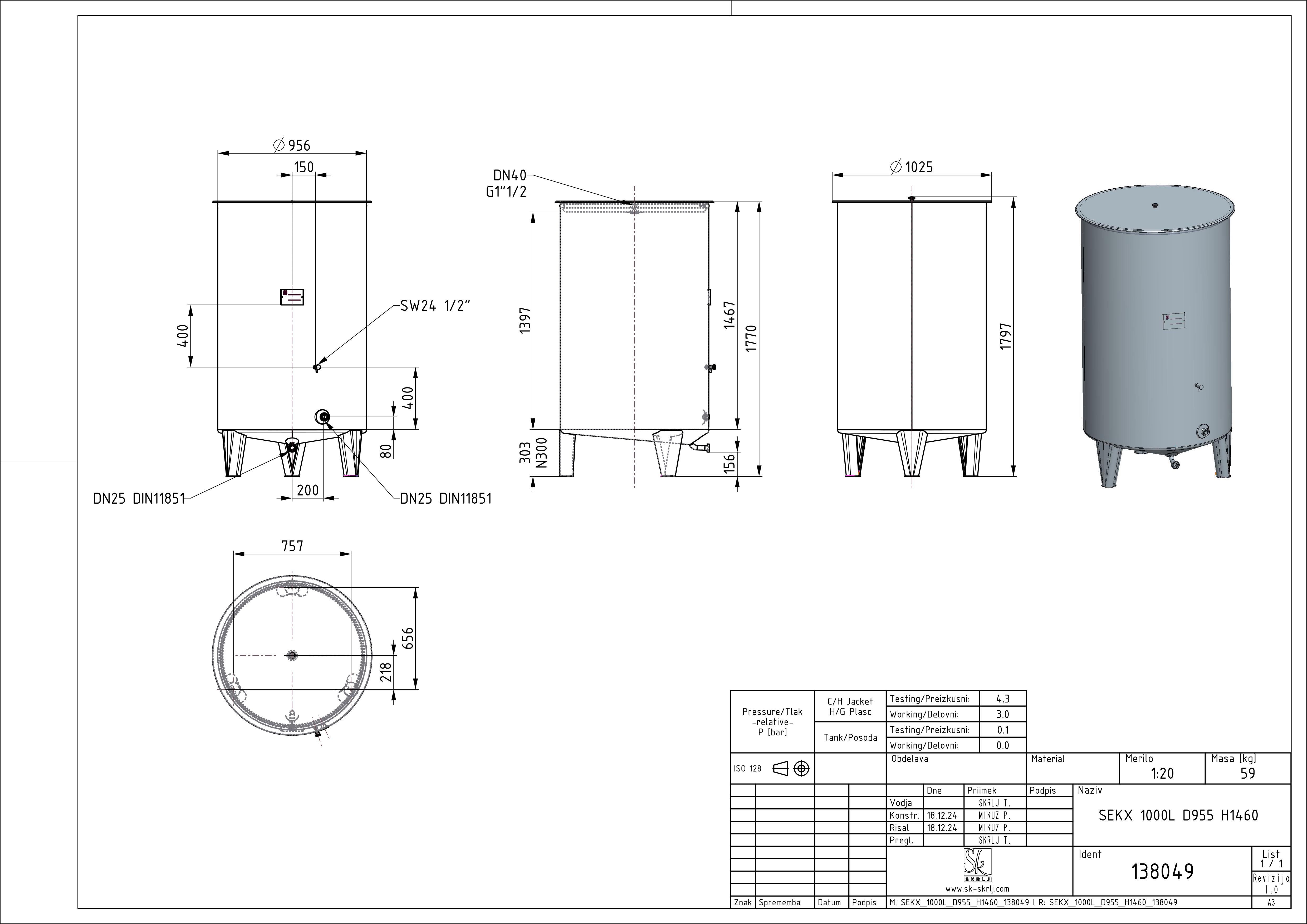 Storage tank with floating lid