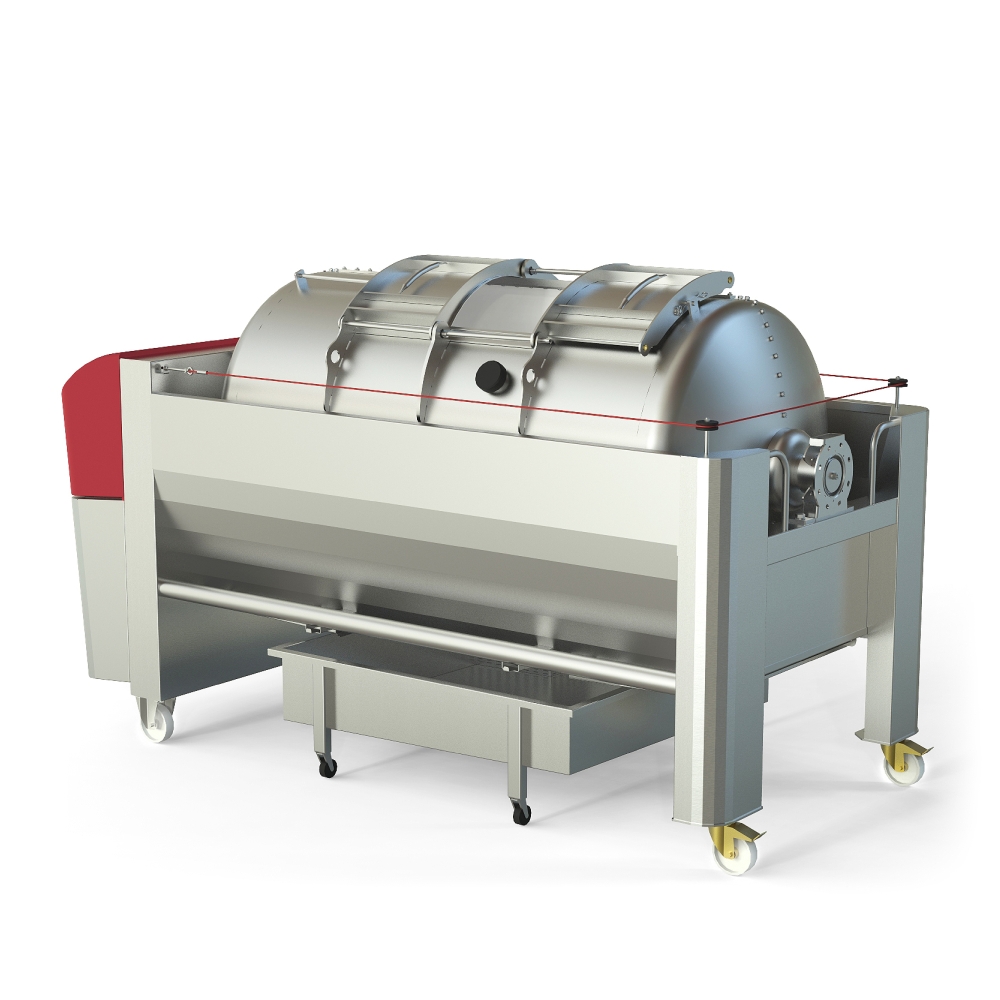 Pneumatic press type PST - closed pressing system, closed drum with internal drain channels
