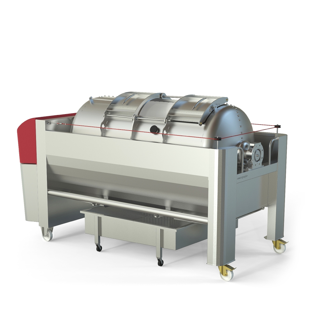 Pneumatic press type PST - closed pressing system, closed drum with internal drain channels