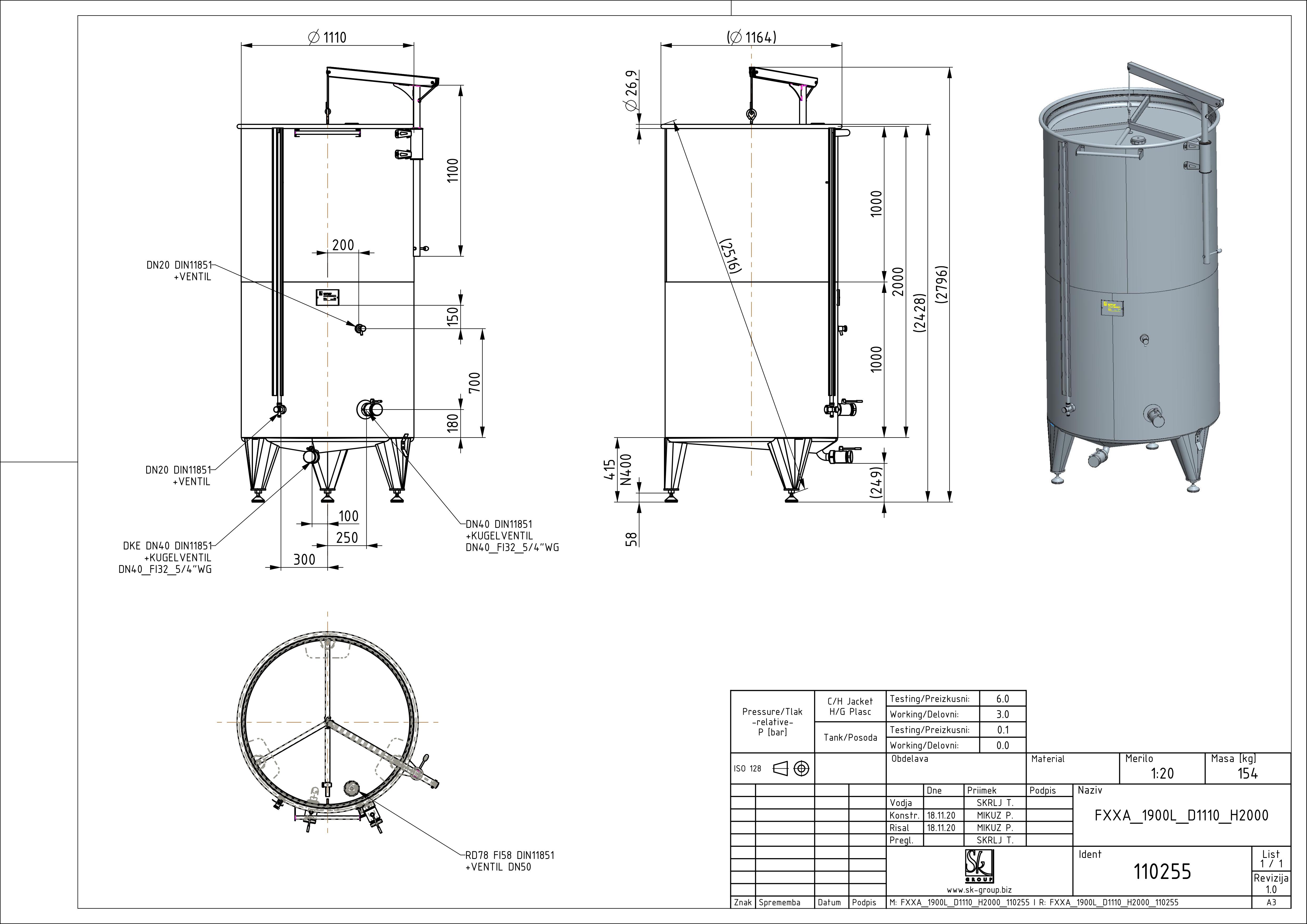 Storage tank with floating lid