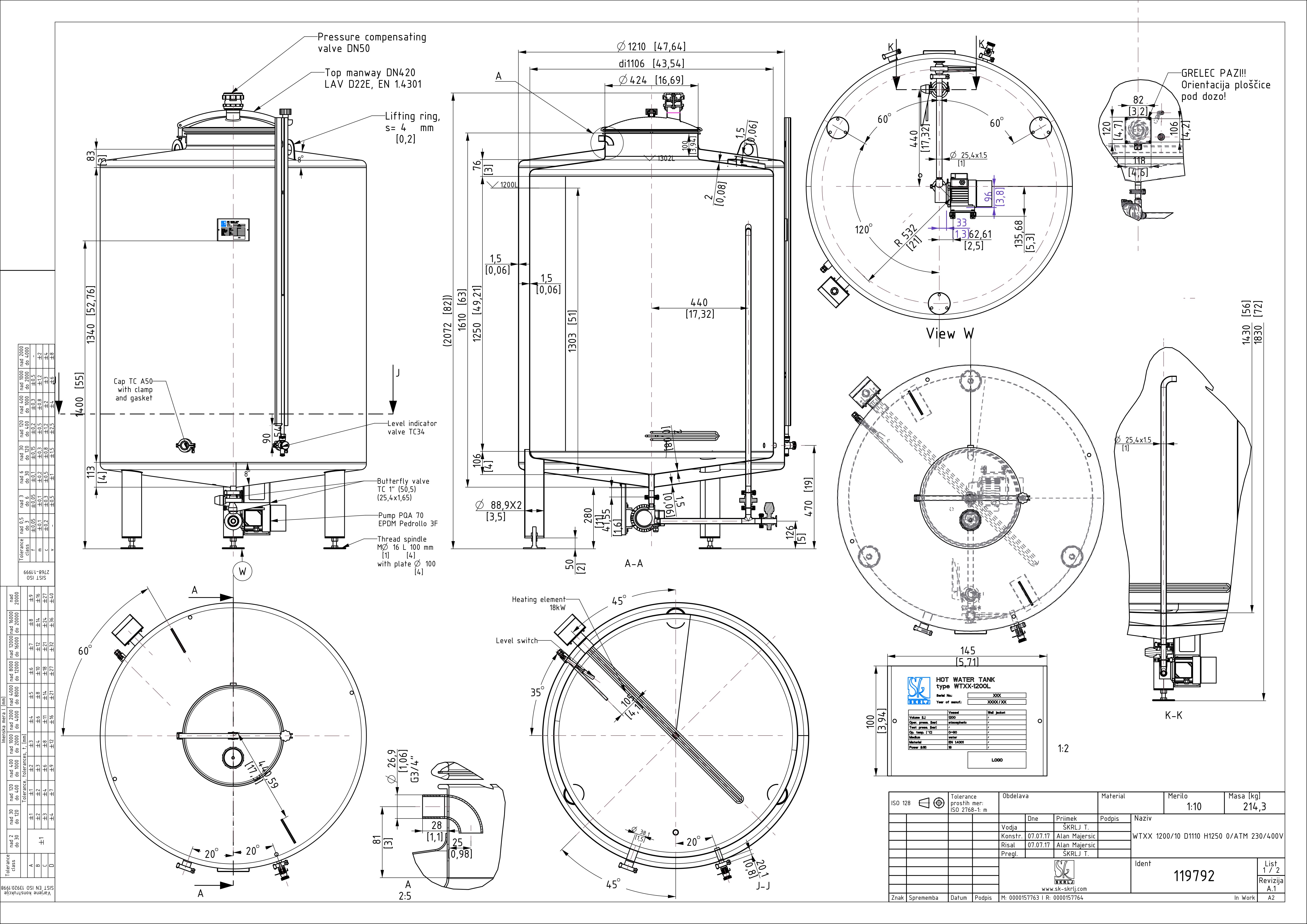 Hot water tank