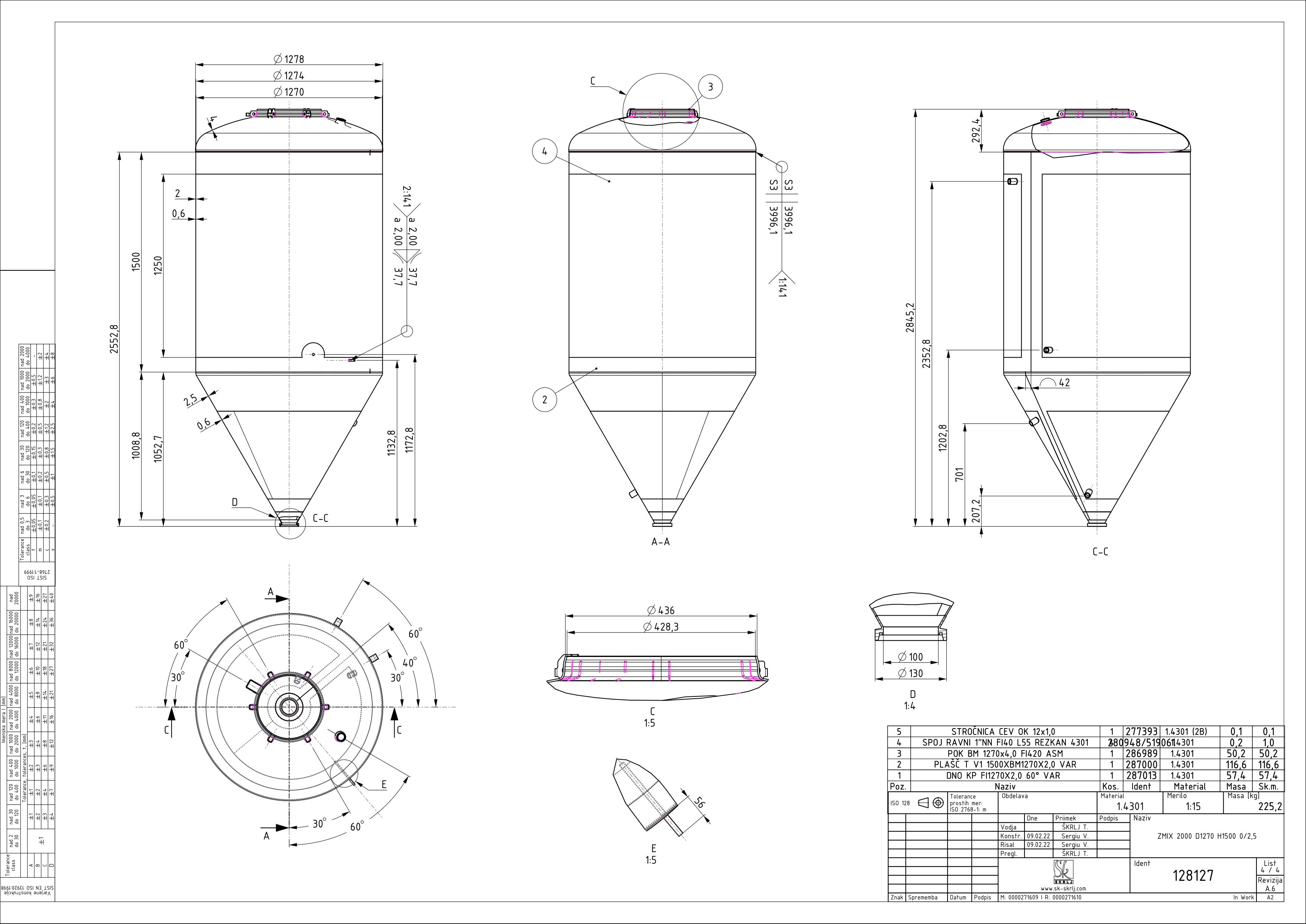 Cylindroconical fermentation and storage tank, insulated, mini