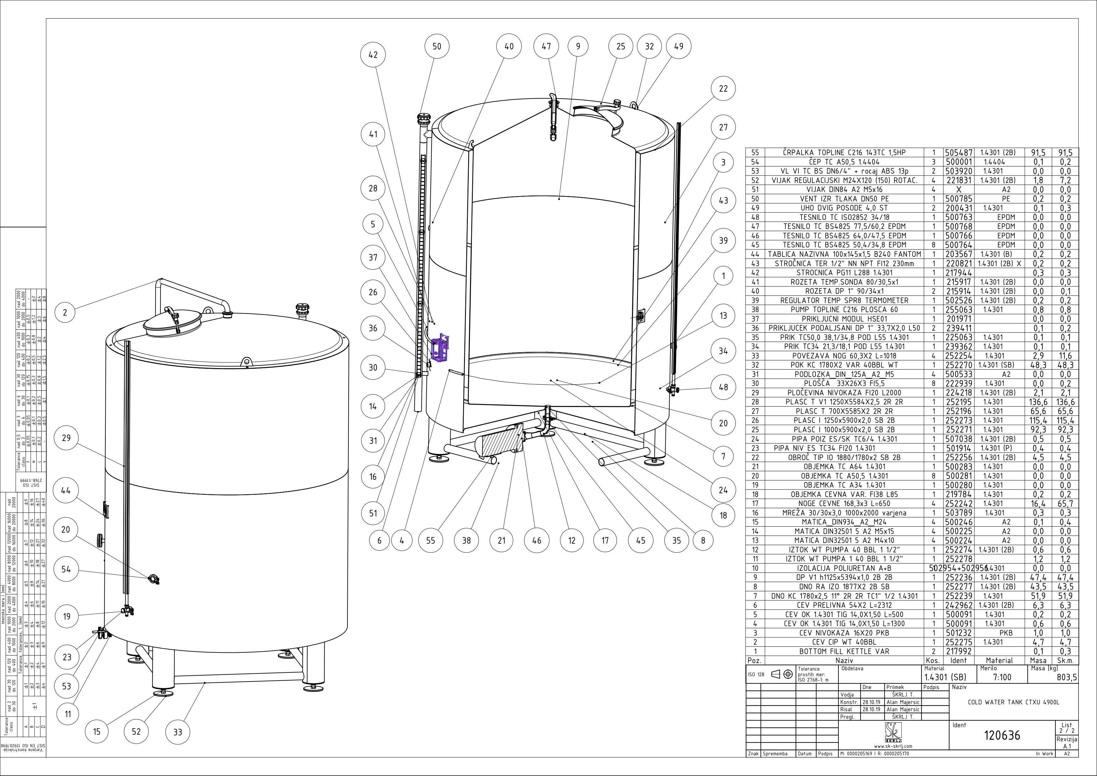 Cold water tank