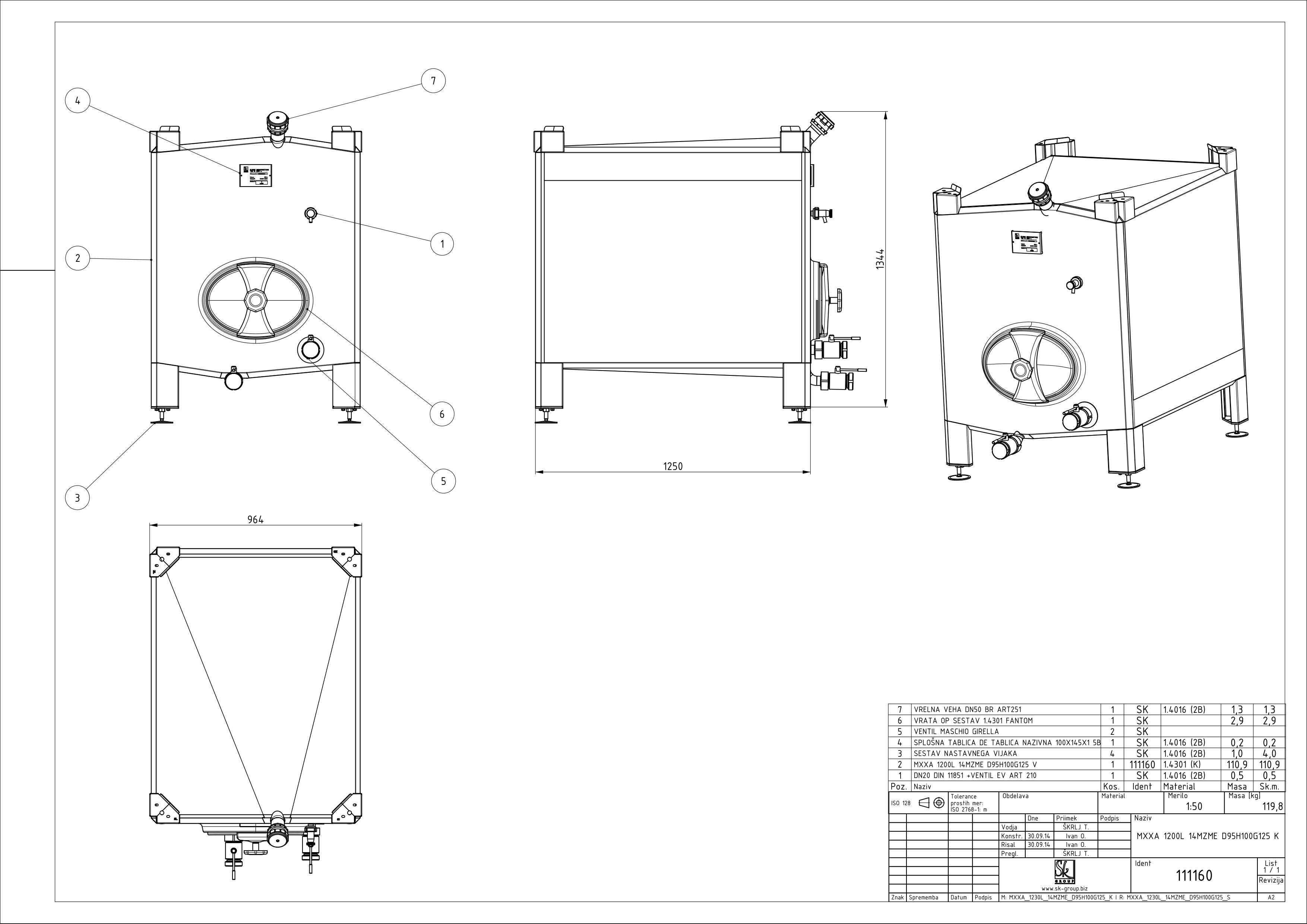 Small rectangular storage tank