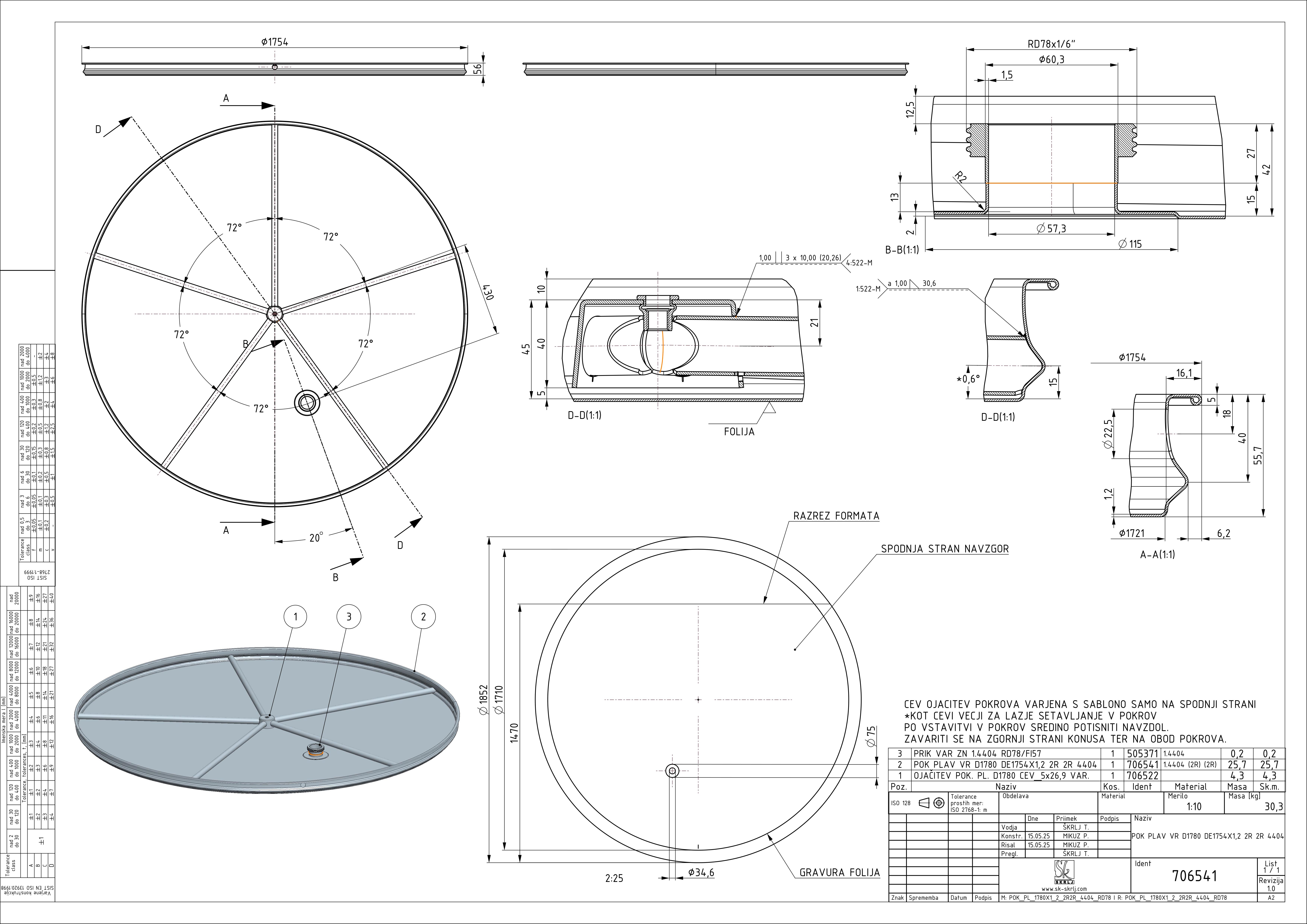 Shape: Floating lid
