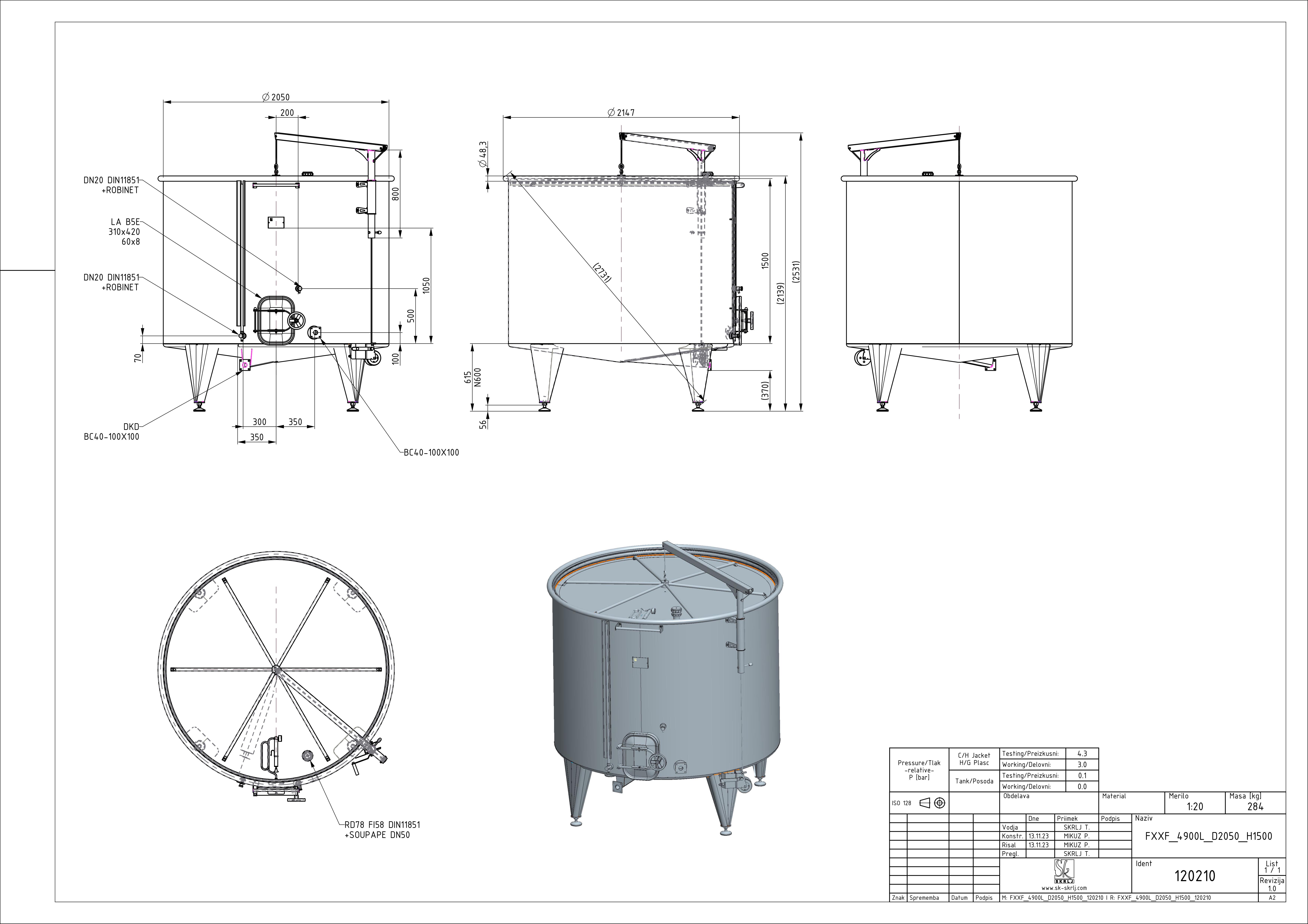 Storage tank with floating lid
