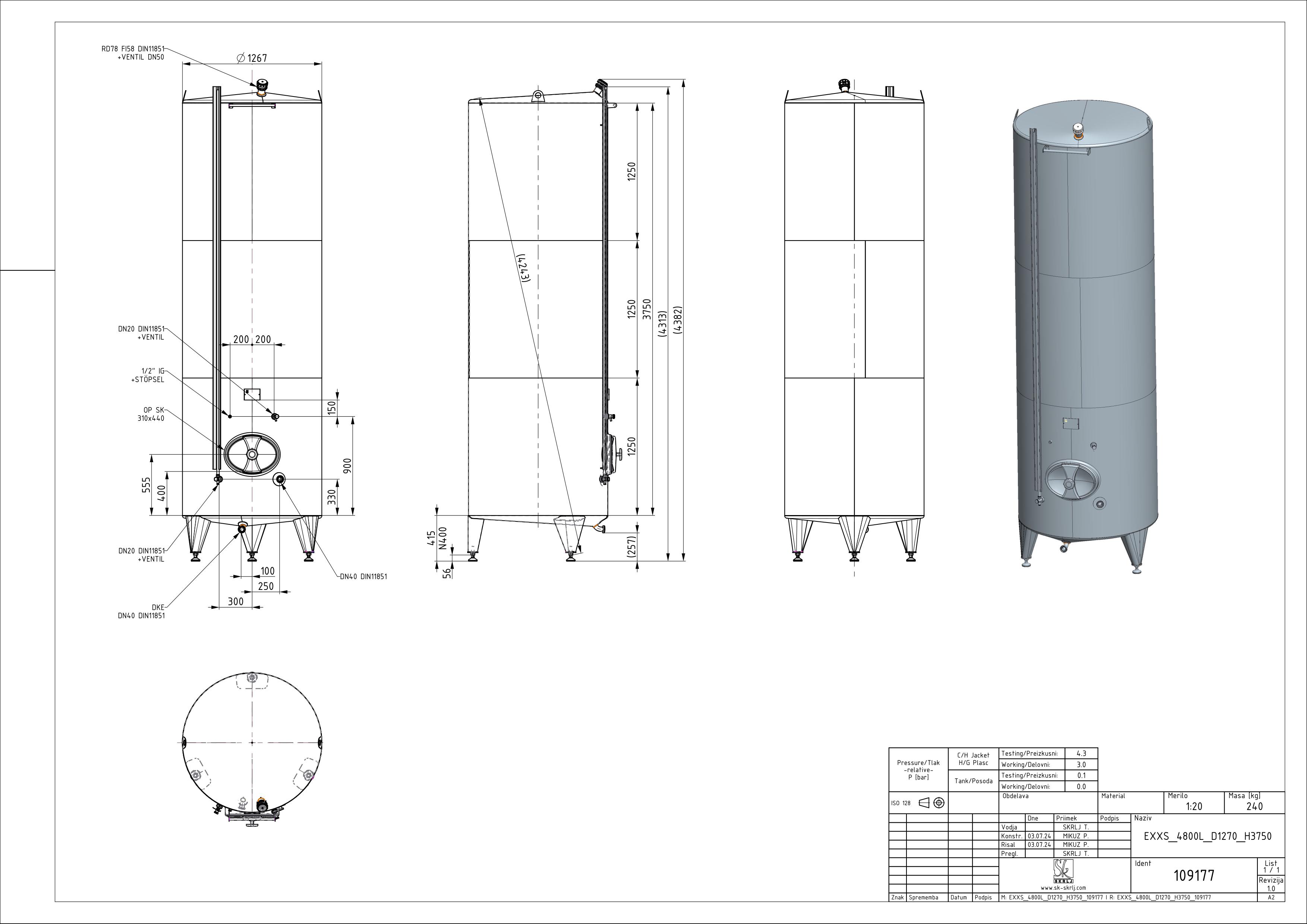 Classic storage tank