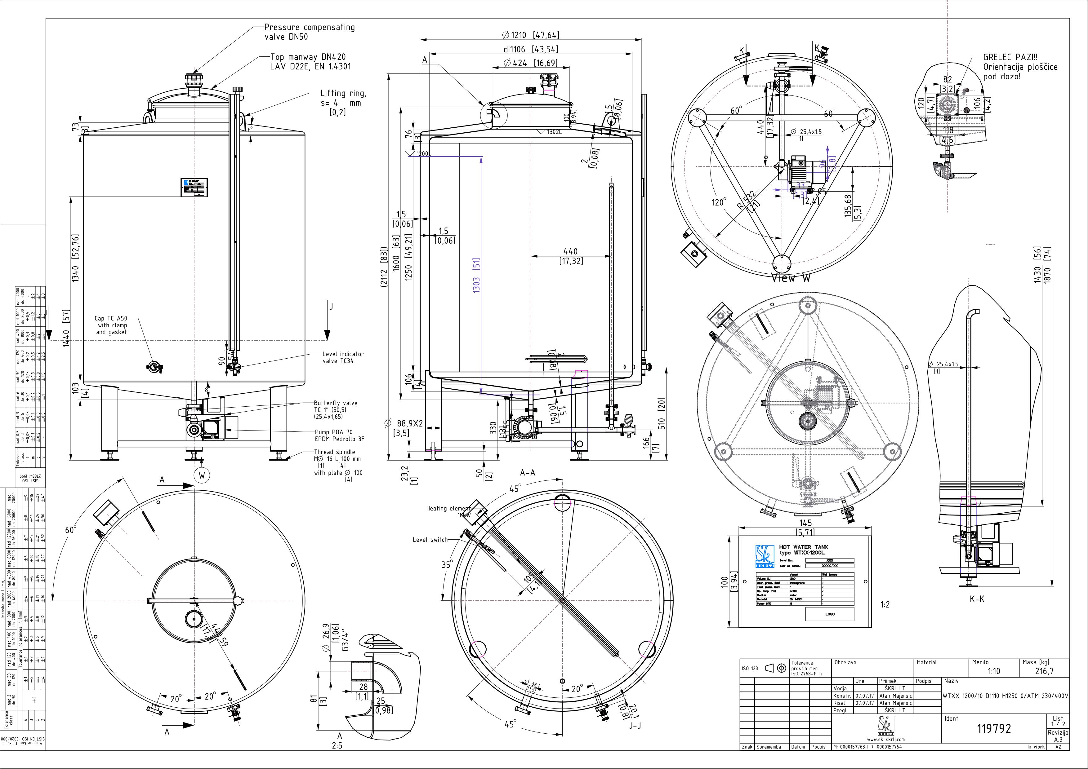 Hot water tank