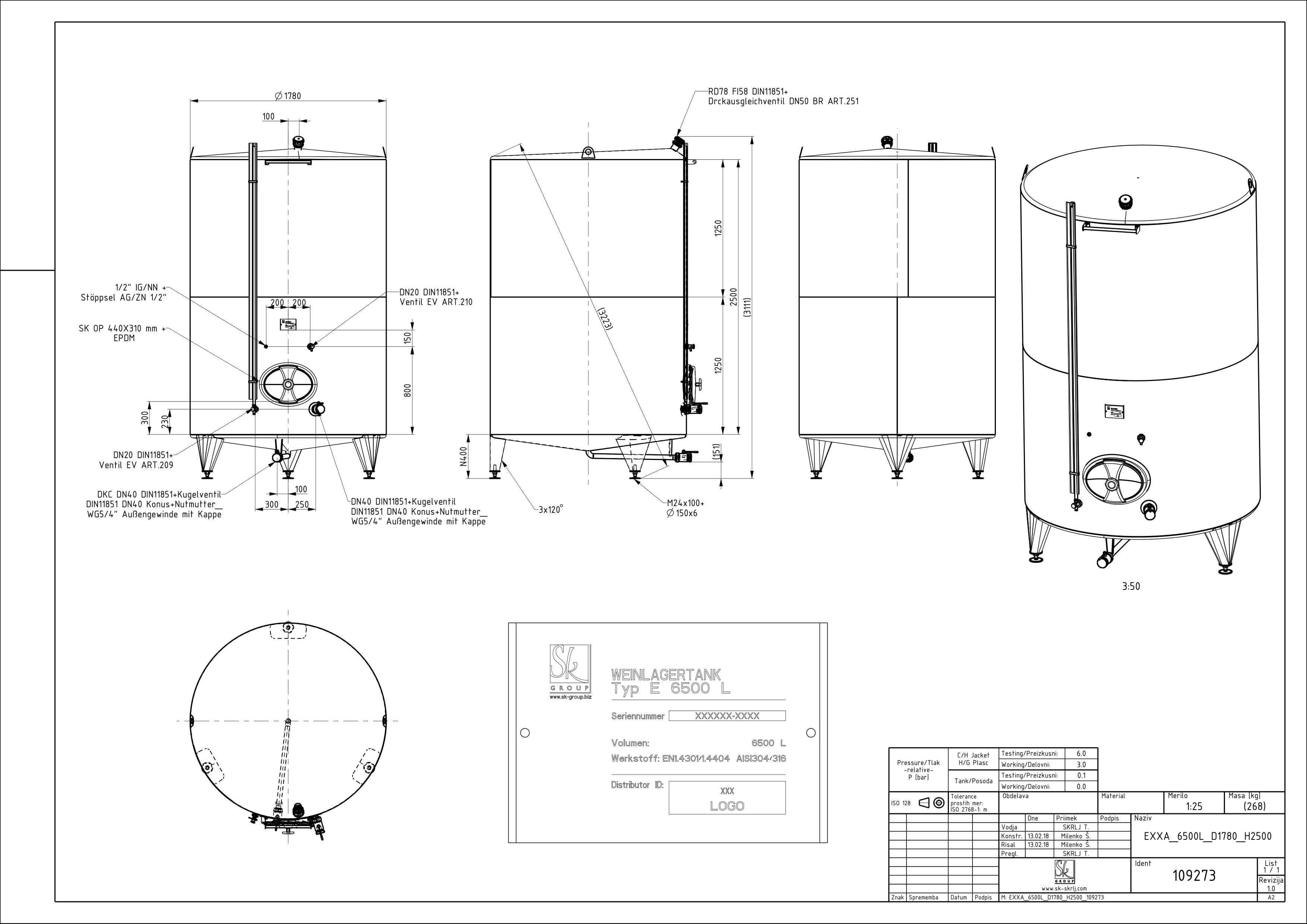 Classic storage tank