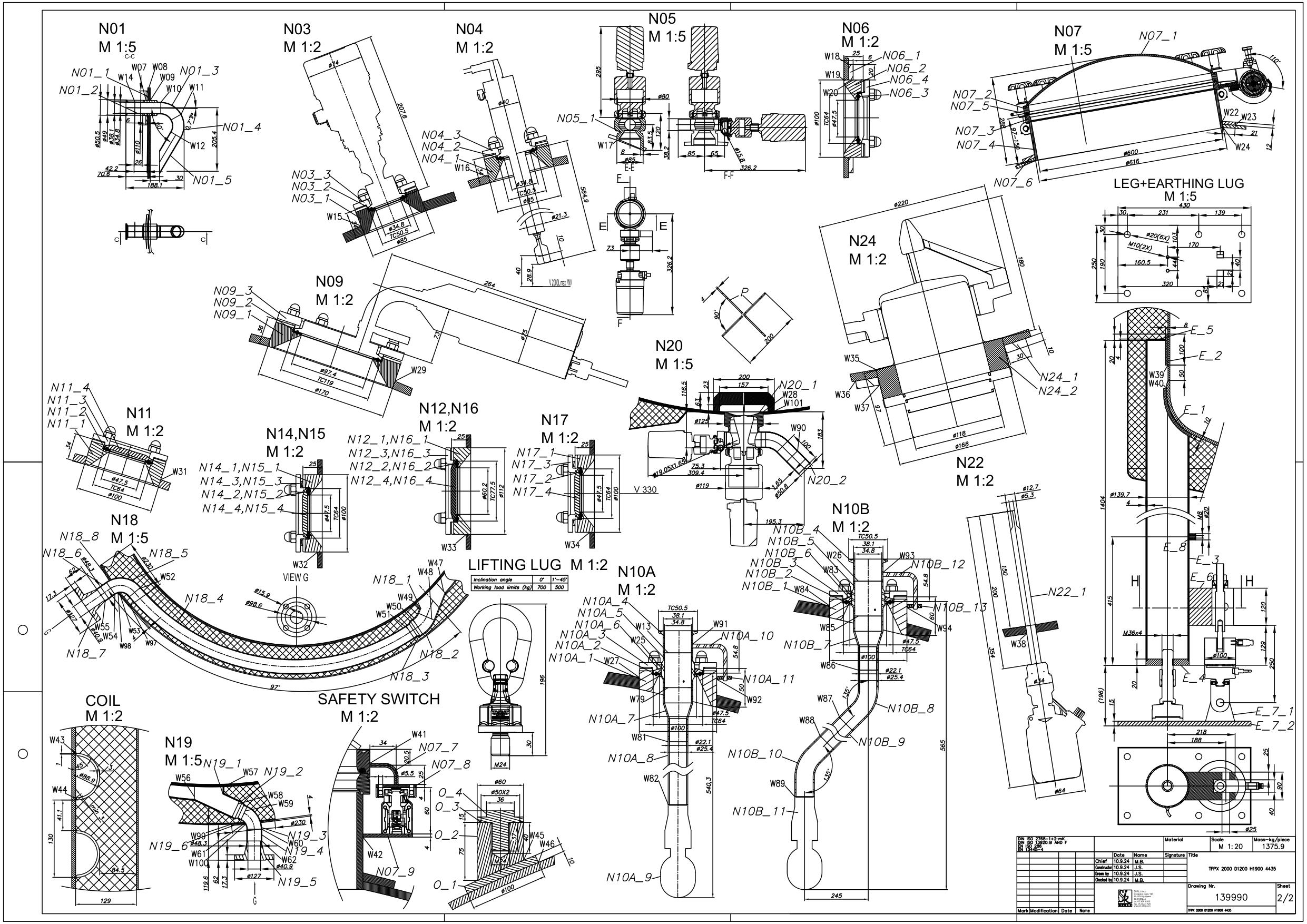 Vertical vessel with temperature control